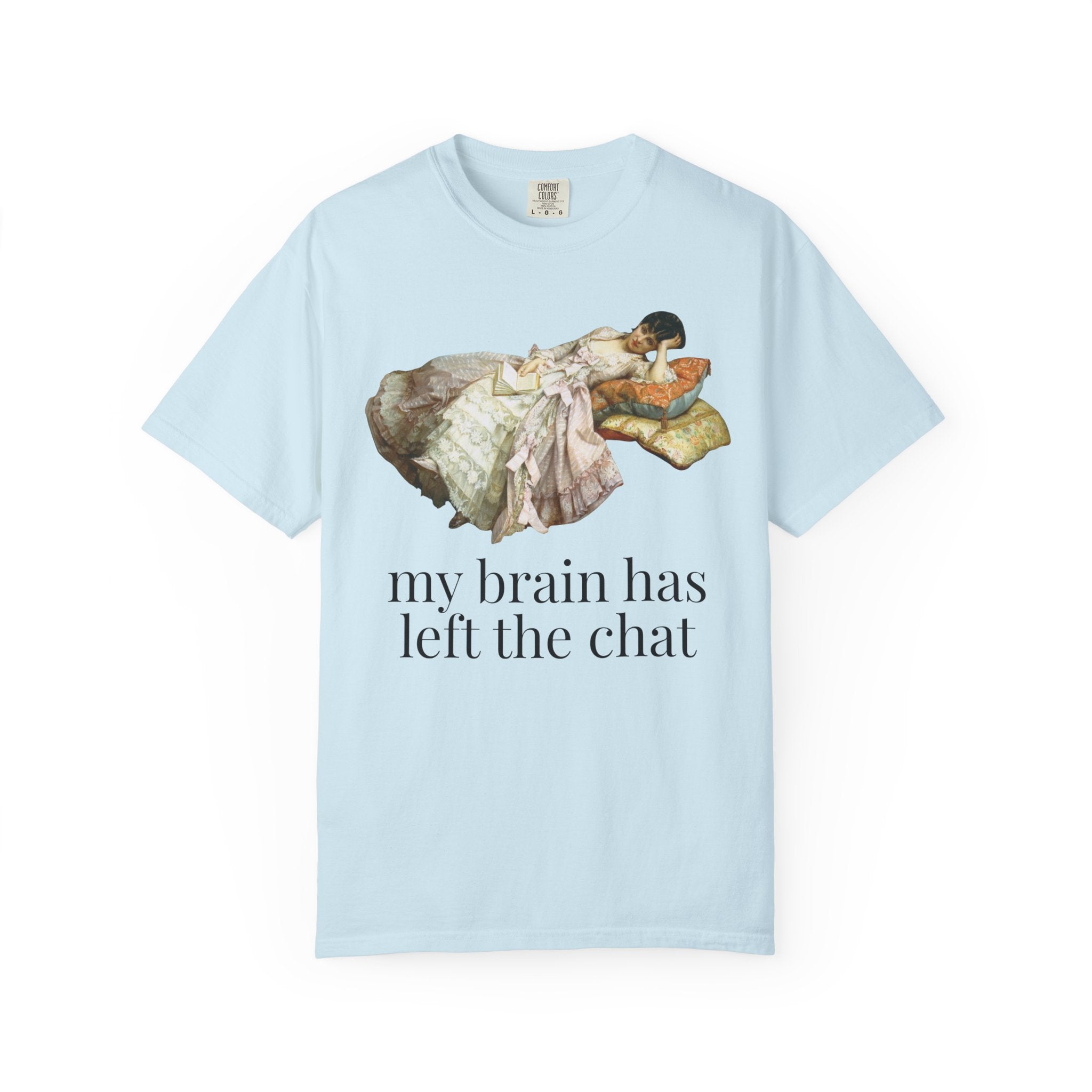 My Brain Has Left the Chart: Funny Art History T-Shirt with Painting by Auguste Toulmouche, Sarcastic French History Lover Gift, Rococo Vibe - Opal and June