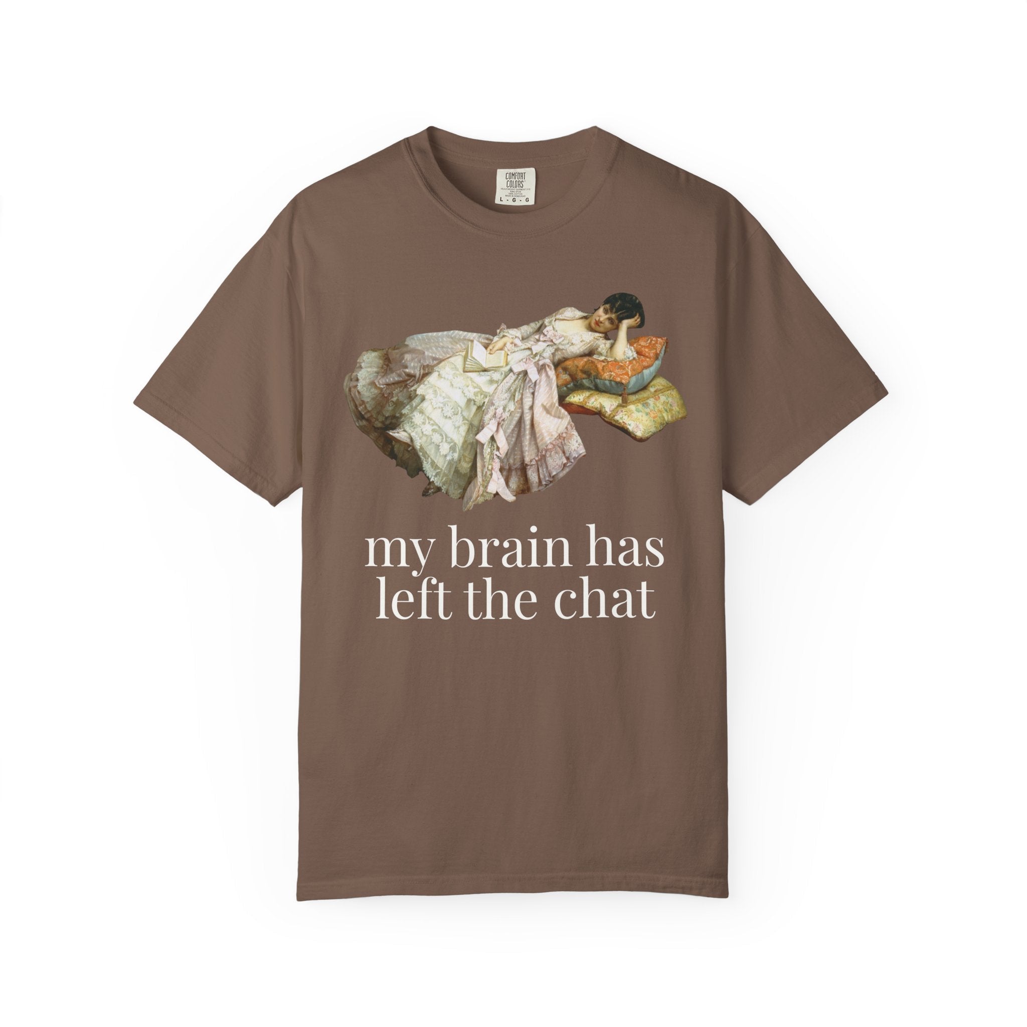 My Brain Has Left the Chart: Funny Art History T-Shirt with Painting by Auguste Toulmouche, Sarcastic French History Lover Gift, Rococo Vibe - Opal and June