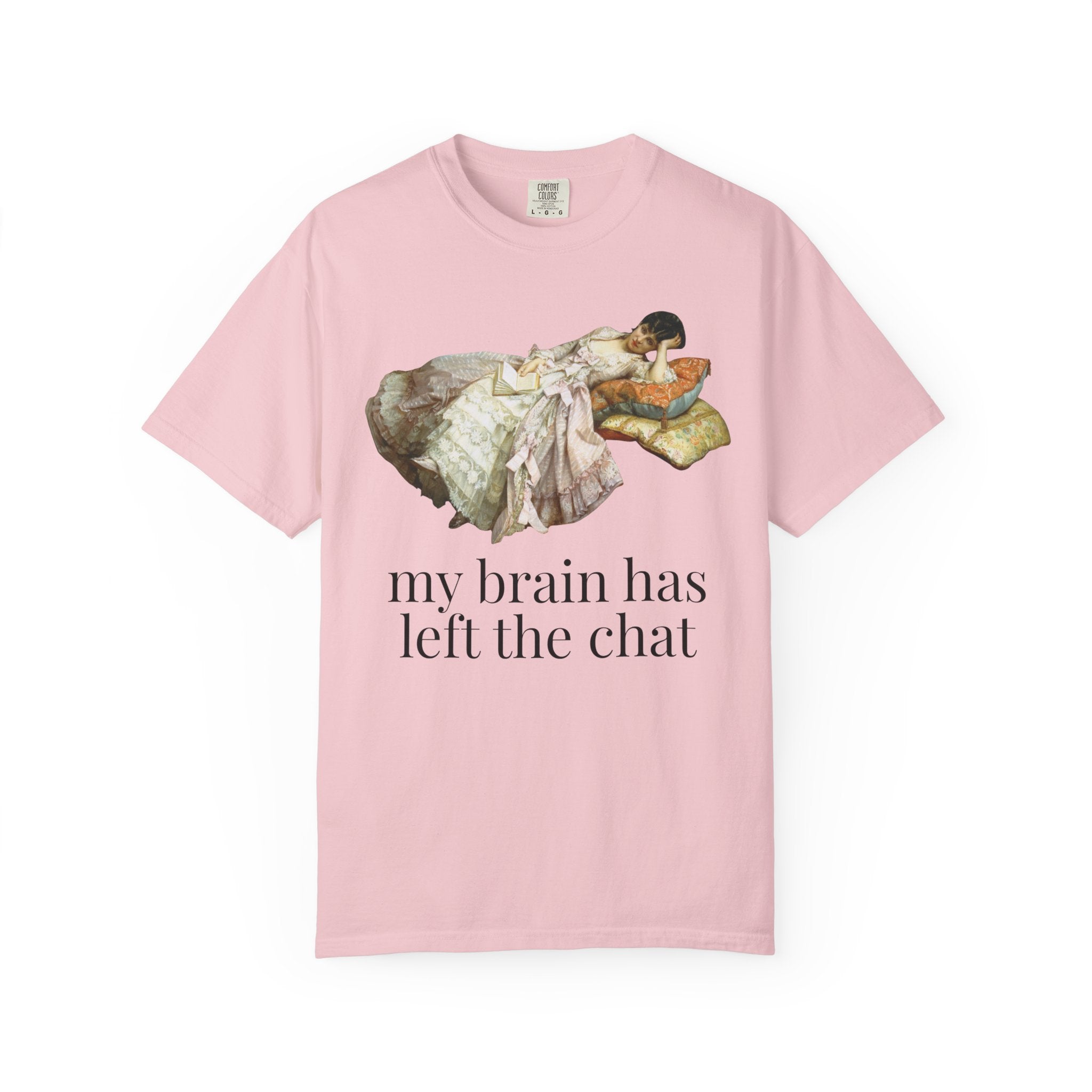 My Brain Has Left the Chart: Funny Art History T-Shirt with Painting by Auguste Toulmouche, Sarcastic French History Lover Gift, Rococo Vibe - Opal and June