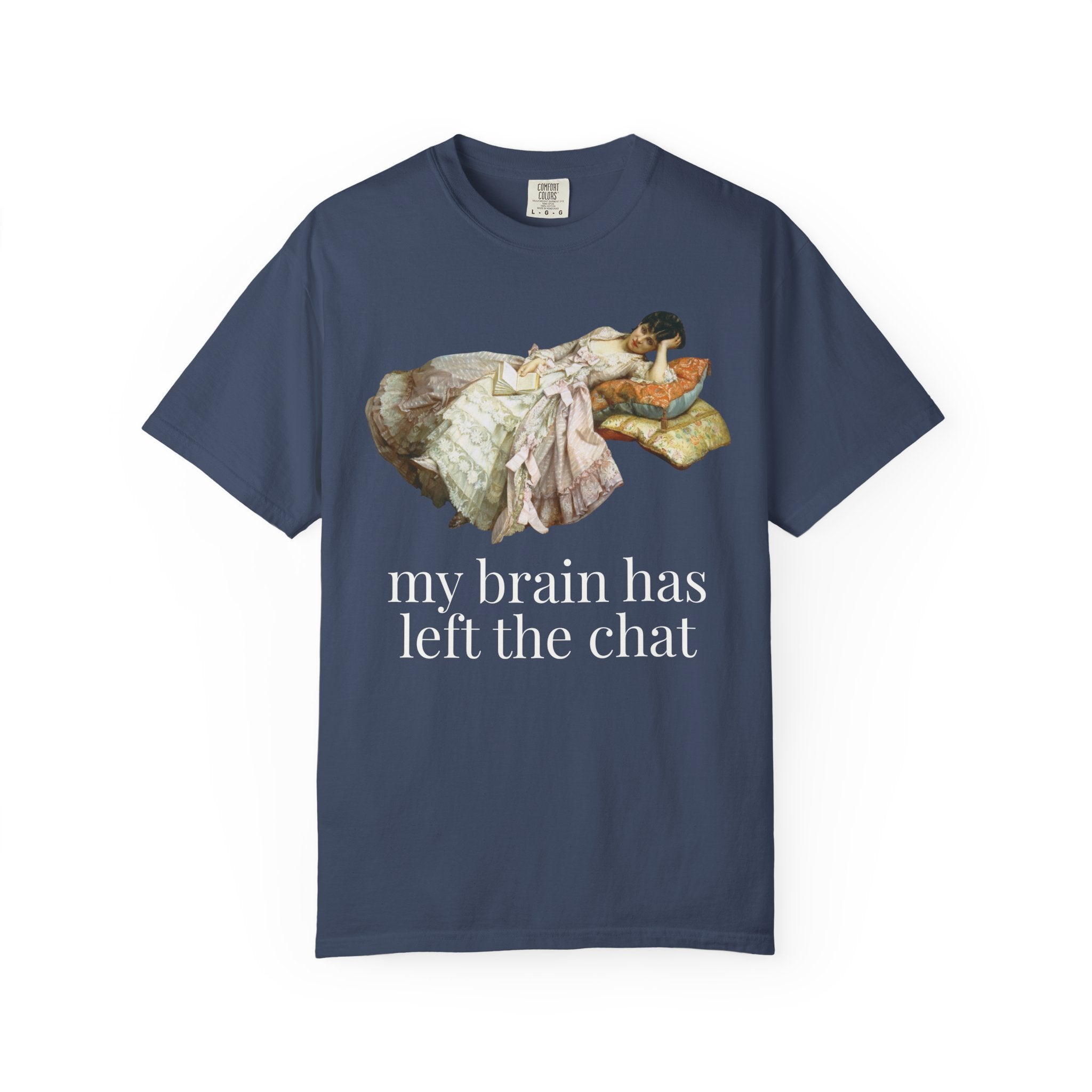 My Brain Has Left the Chart: Funny Art History T-Shirt with Painting by Auguste Toulmouche, Sarcastic French History Lover Gift, Rococo Vibe - Opal and June