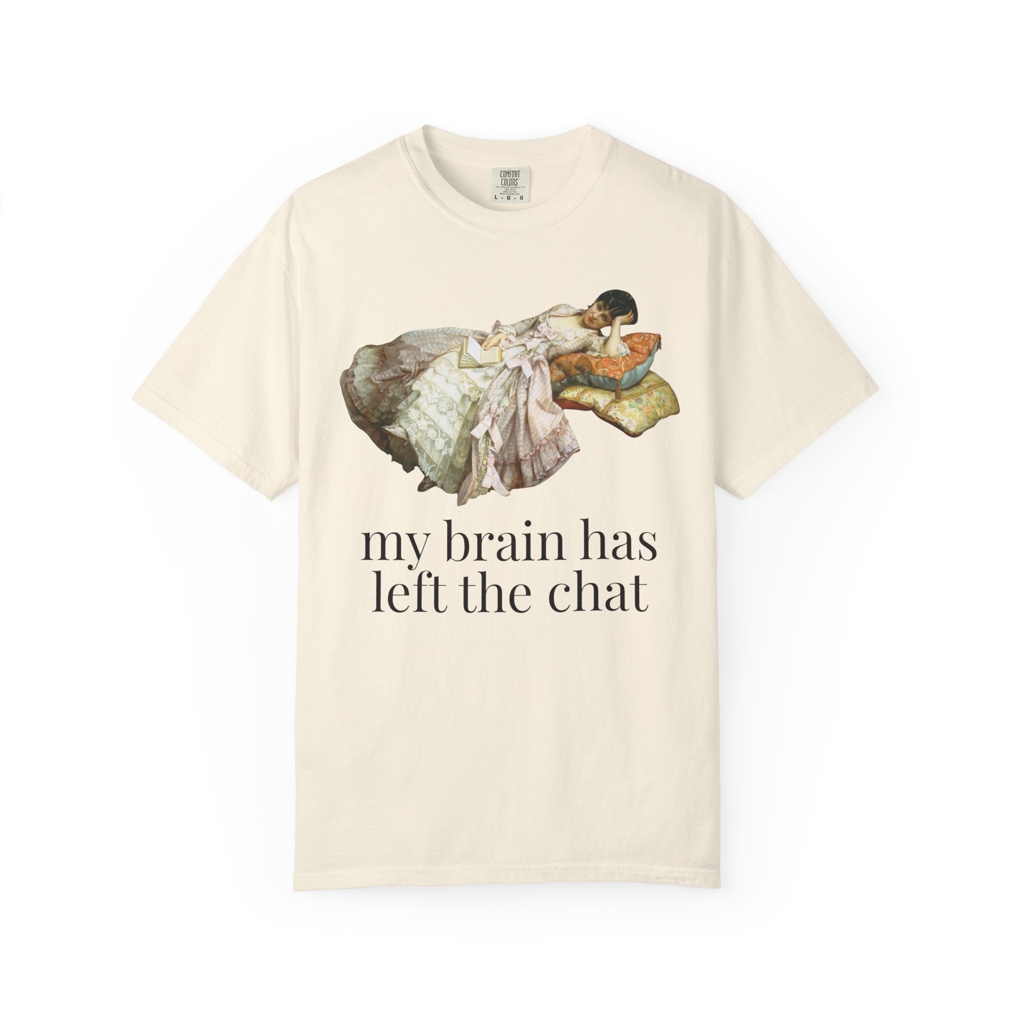 My Brain Has Left the Chart: Funny Art History T-Shirt with Painting by Auguste Toulmouche, Sarcastic French History Lover Gift, Rococo Vibe - Opal and June