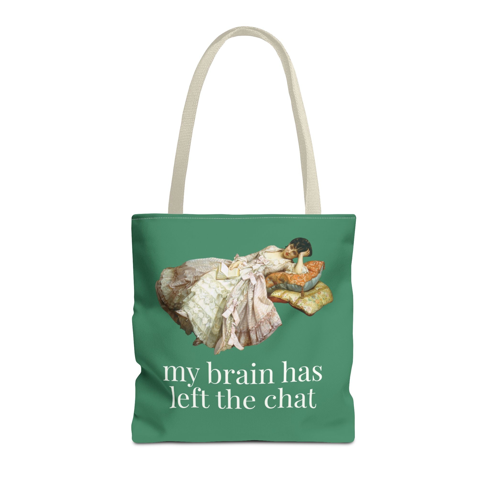 My Brain Has Left the Chart: Funny Art History Tote Bag, Painting by Auguste Toulmouche, Sarcastic French History Lover Gift, Rococo Vibe - Opal and June