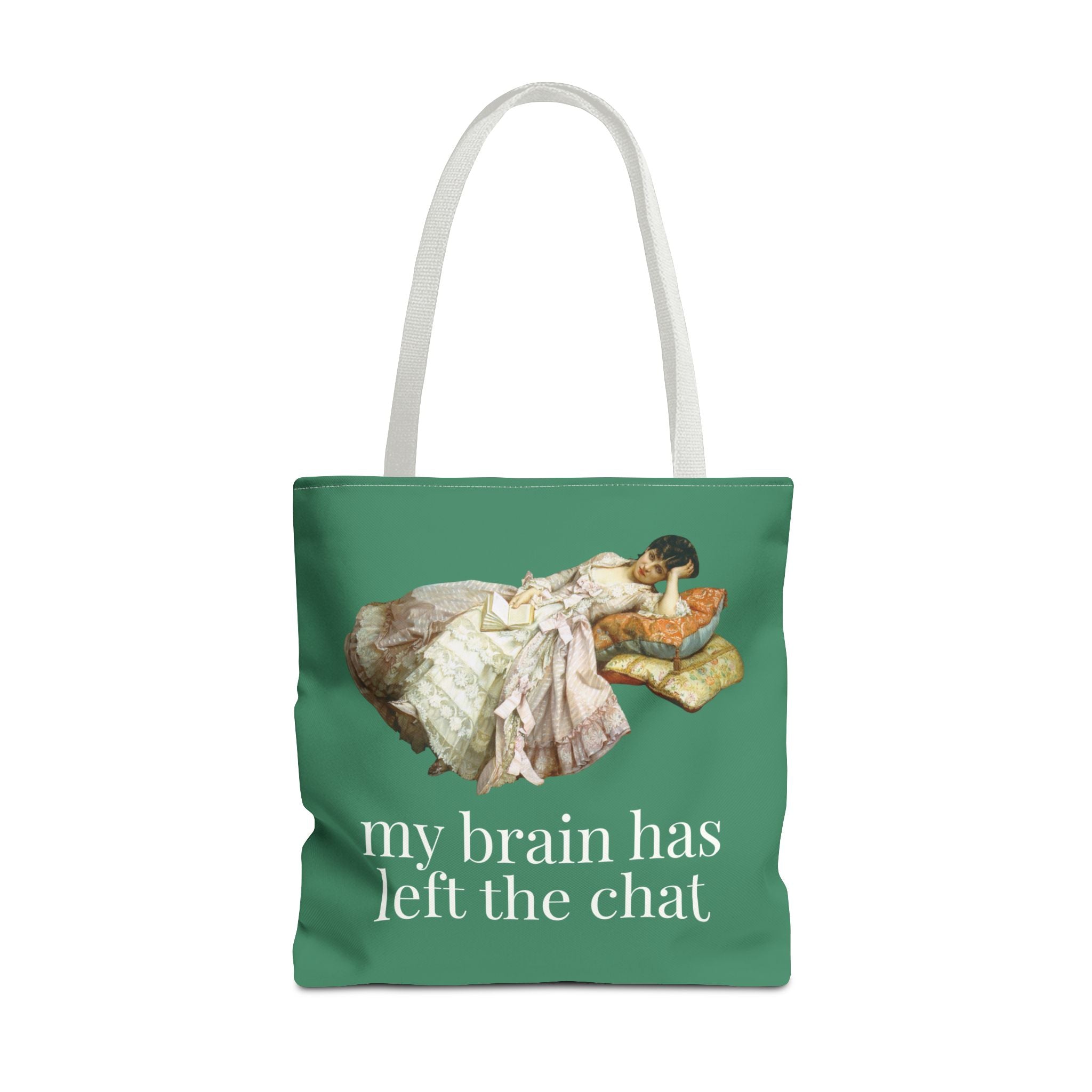My Brain Has Left the Chart: Funny Art History Tote Bag, Painting by Auguste Toulmouche, Sarcastic French History Lover Gift, Rococo Vibe - Opal and June