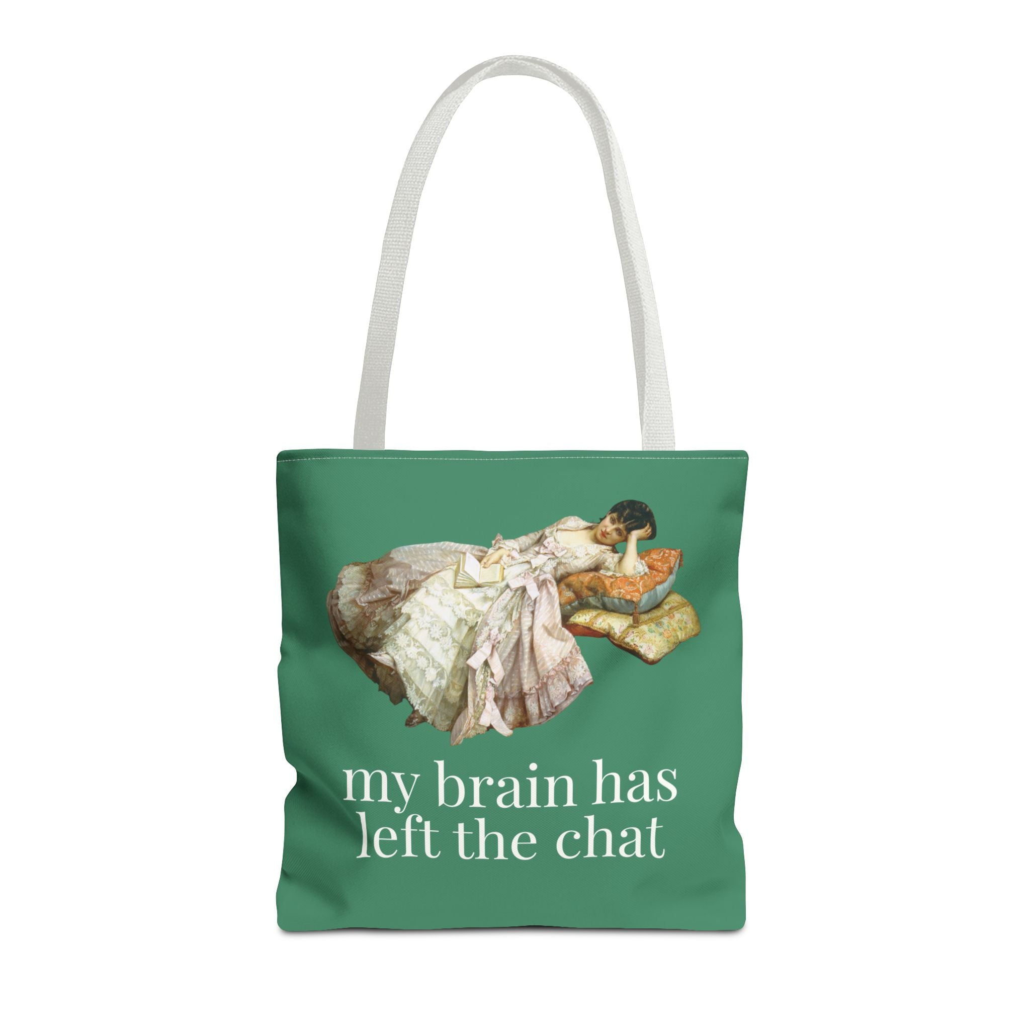 My Brain Has Left the Chart: Funny Art History Tote Bag, Painting by Auguste Toulmouche, Sarcastic French History Lover Gift, Rococo Vibe - Opal and June
