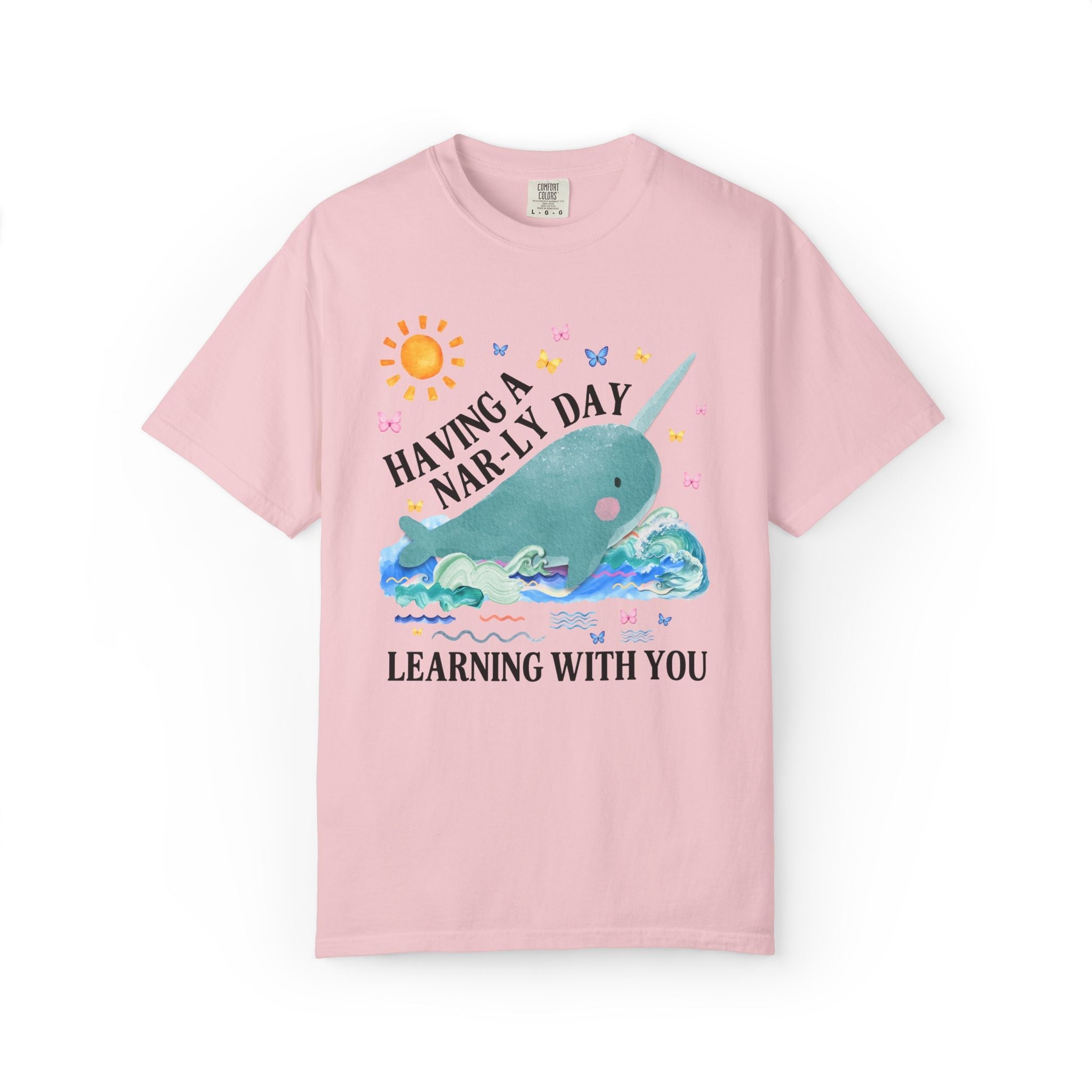 Narwhal Teacher Tee Shirt for Ocean Animal Lover, Silly Back to School Elementary School or High School Teacher 90s Aesthetic Animal Tee - Opal and June