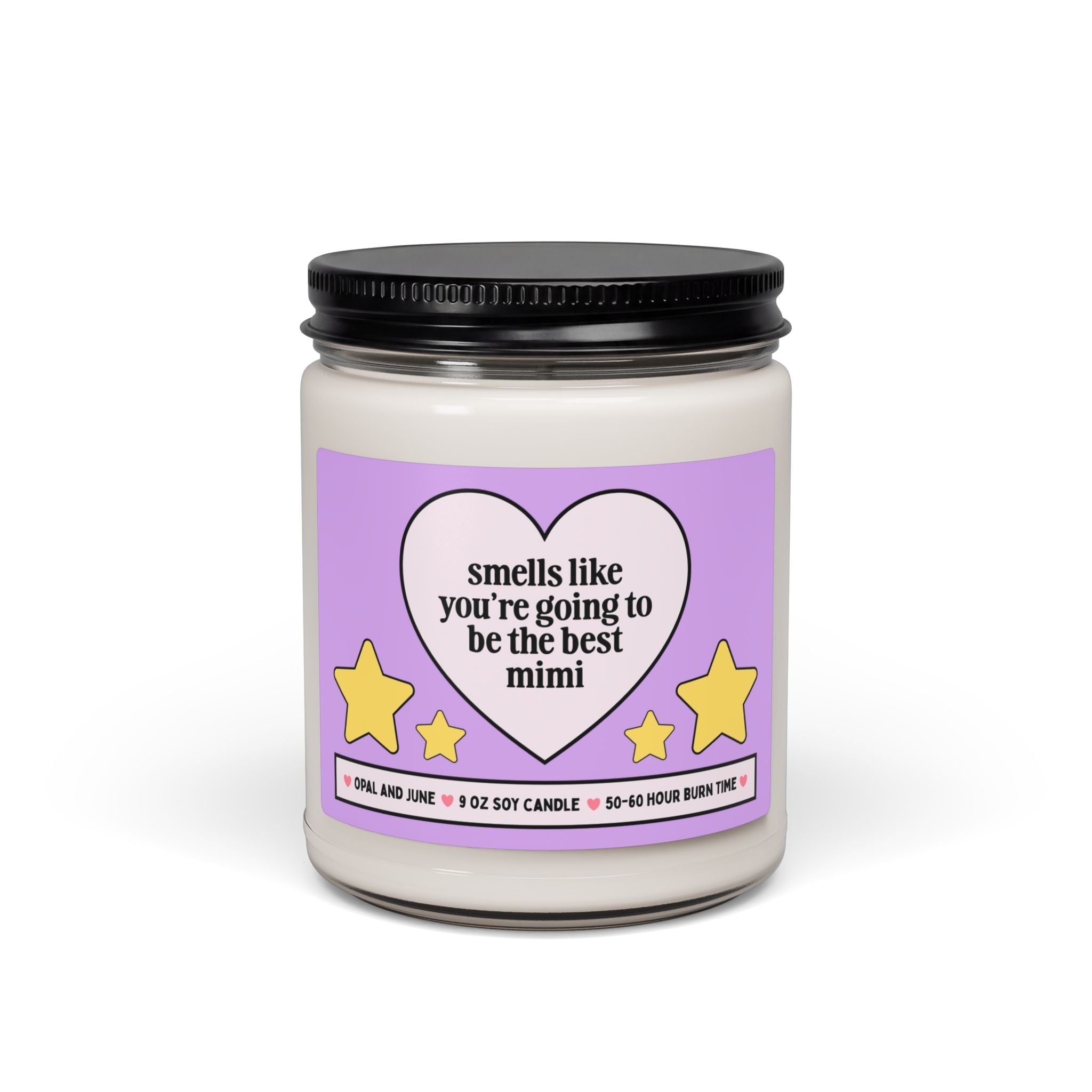New Mimi Pregnancy Announcement Gift for Mom: Smells Like You're Going to be the Best Mimi, 9 Oz Soy Candle for Future Mimi or Grandma - Opal and June