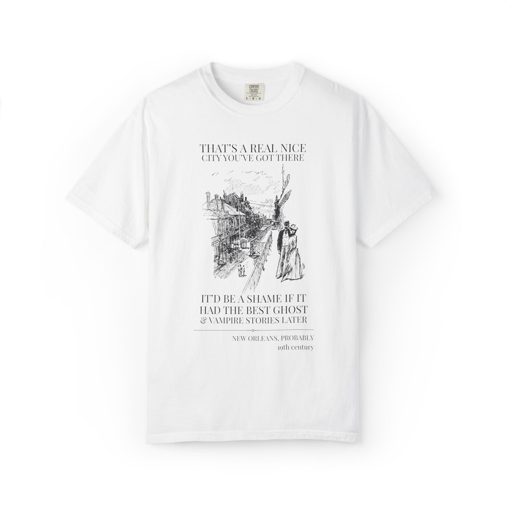 New Orleans American History Buff Tee Shirt, 19th Century Historian Gift, Spooky History Stories with Vampires Ghosts, Halloween History Tee - Opal and June