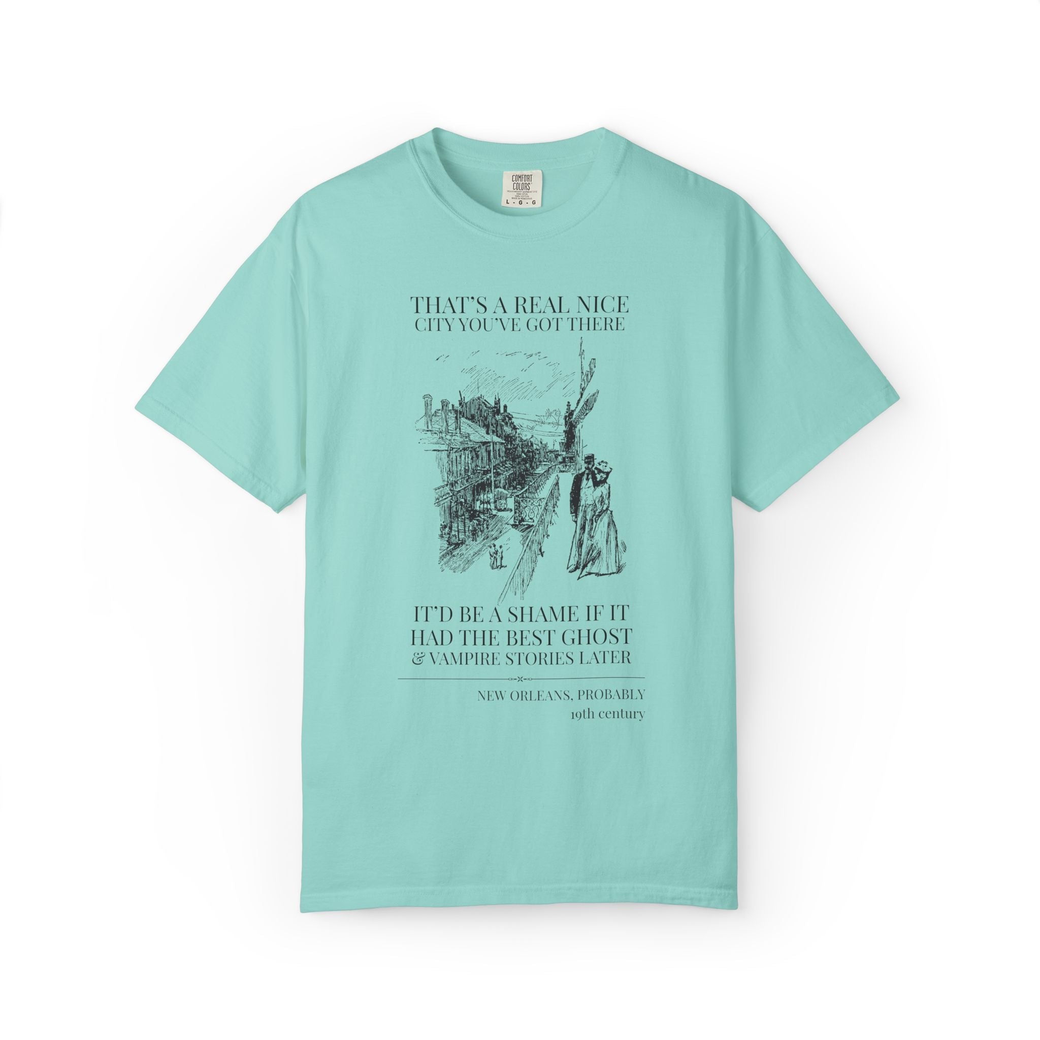 New Orleans American History Buff Tee Shirt, 19th Century Historian Gift, Spooky History Stories with Vampires Ghosts, Halloween History Tee - Opal and June