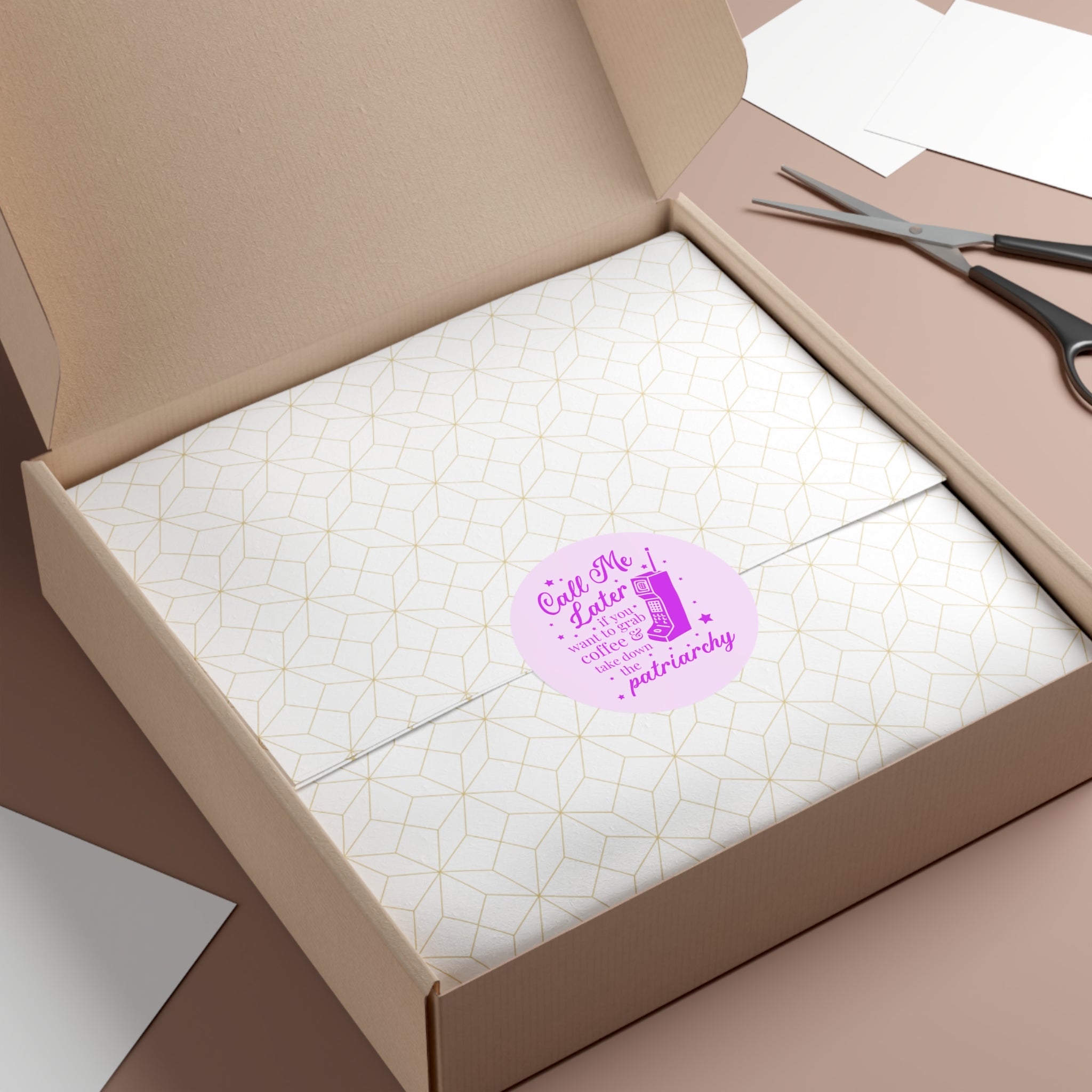 Nostalgic Feminist Sticker for Coffee Lover: Call Me Later if You Want to Grab Coffee and Take Down the Patriarchy, Women's Rights Gift - Opal and June