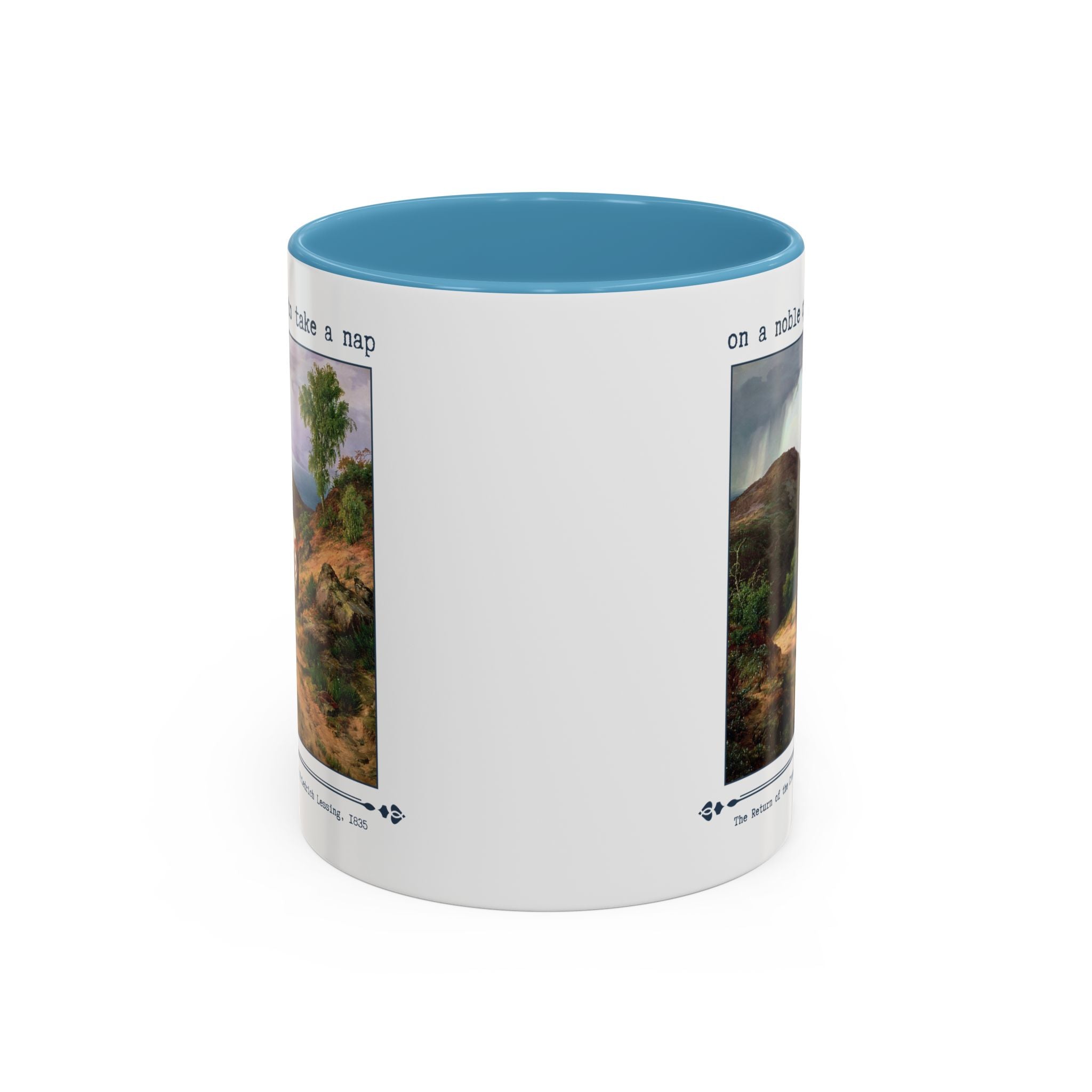 On a Noble Quest to Take a Nap 11 Oz Coffee Mug: Art History Napping Gift for Friend or Sister Who Loves Naps and Medieval History, Mug for Historian Who Loves Sleep - Opal and June