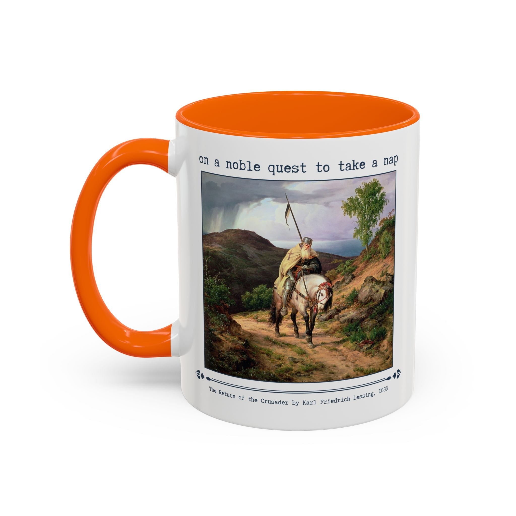 On a Noble Quest to Take a Nap 11 Oz Coffee Mug: Art History Napping Gift for Friend or Sister Who Loves Naps and Medieval History, Mug for Historian Who Loves Sleep - Opal and June