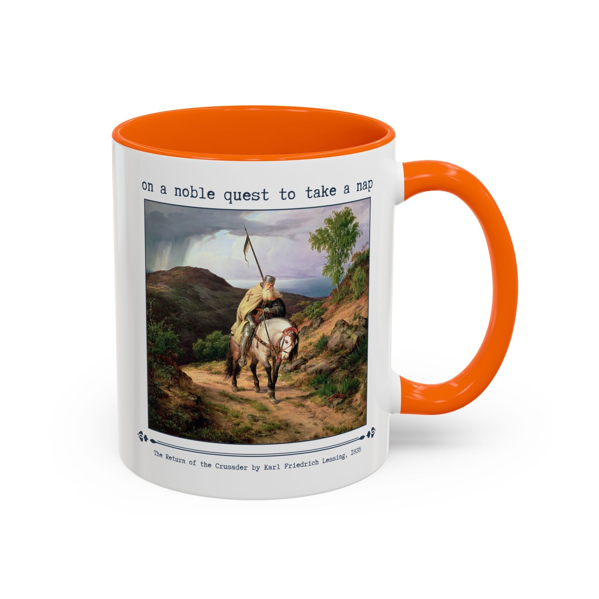 On a Noble Quest to Take a Nap 11 Oz Coffee Mug: Art History Napping Gift for Friend or Sister Who Loves Naps and Medieval History, Mug for Historian Who Loves Sleep - Opal and June
