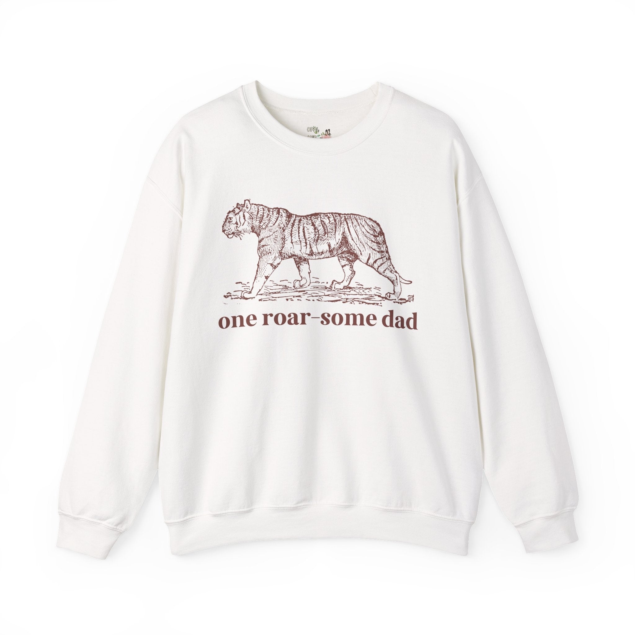 One Roar - Some Dad: Cute Animal Lover Sweatshirt for Dad Who Loves Tigers, Silly Father's Day Gift from Toddler or Son, Kitschy 90s Aesthetic - Opal and June
