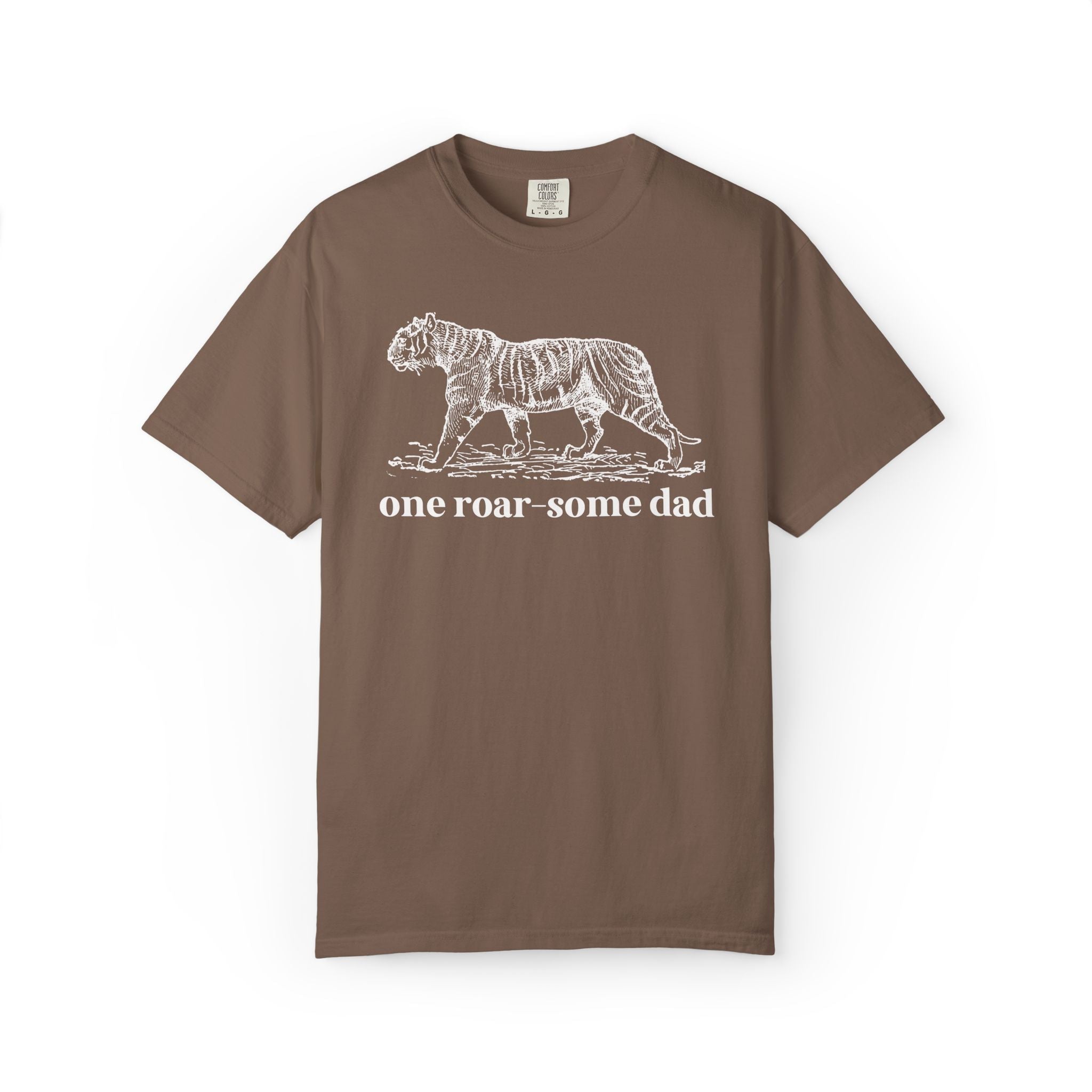 One Roar - Some Dad: Cute Animal Lover Tee Shirt for Dad Who Loves Tigers, Silly Father's Day Gift from Toddler or Son, Kitschy 90s Aesthetic - Opal and June