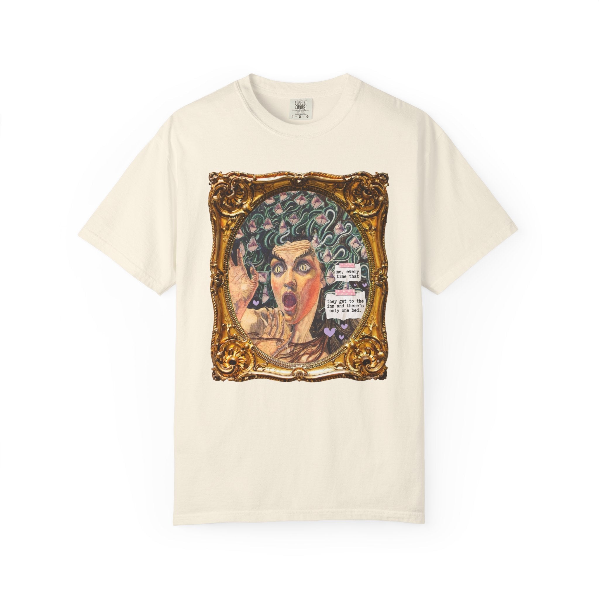 Only One Bed Romance Reader Tee Shirt, Book Lover, Carlos Schwabe Medusa Painting, Funny Saying Bookish Tee, Art History Lover or Bookworm - Opal and June