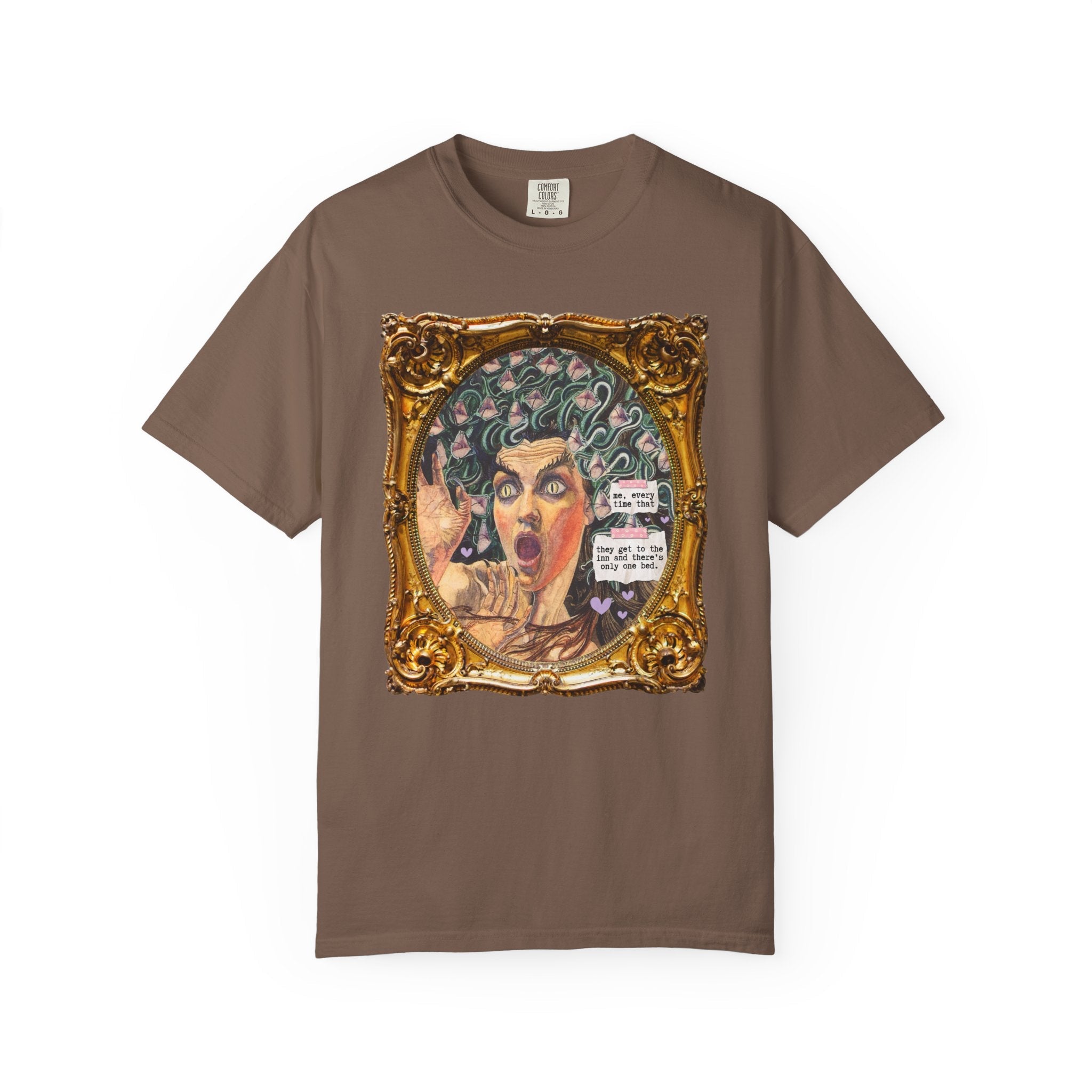Only One Bed Romance Reader Tee Shirt, Book Lover, Carlos Schwabe Medusa Painting, Funny Saying Bookish Tee, Art History Lover or Bookworm - Opal and June