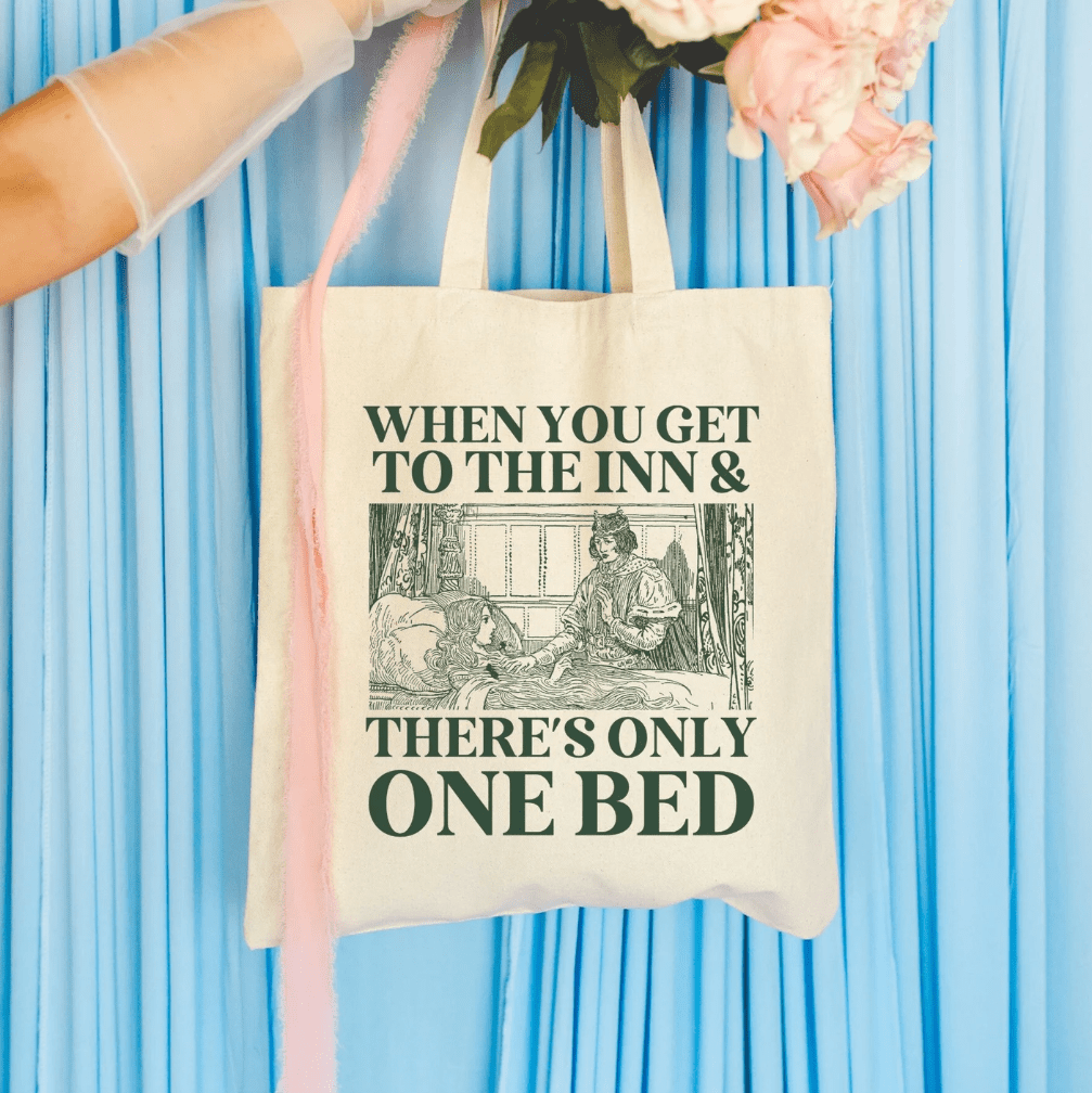 Only One Bed Tote Bag for Friend Who Loves Romantasy or Historical Fiction Novels - Opal and June