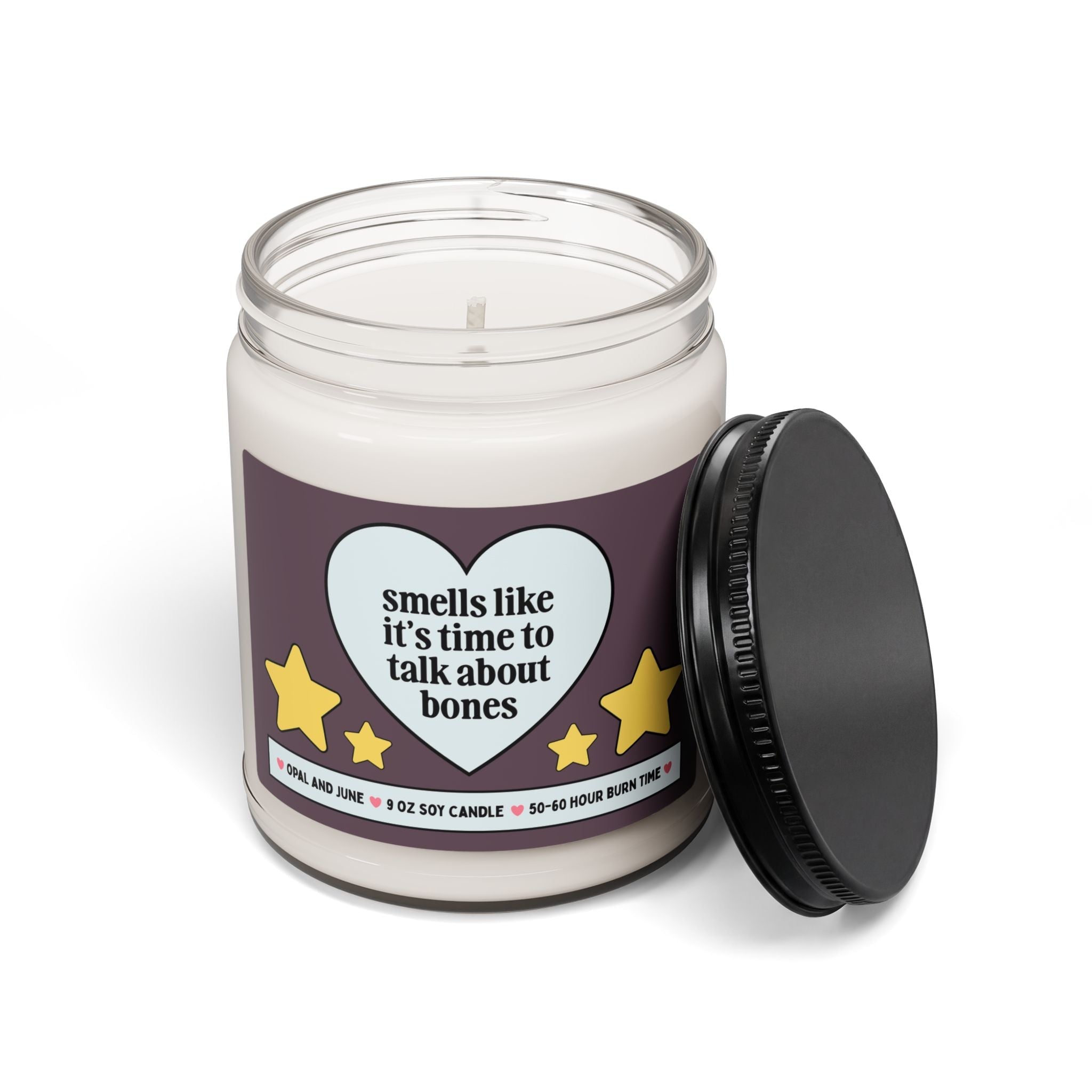 Osteologist or Forensic Anthropologist Gift, Orthopedist or Orthopedic Surgeon Gift, Rheumatologist Nursing Gift, Candle: Talk About Bones - Opal and June