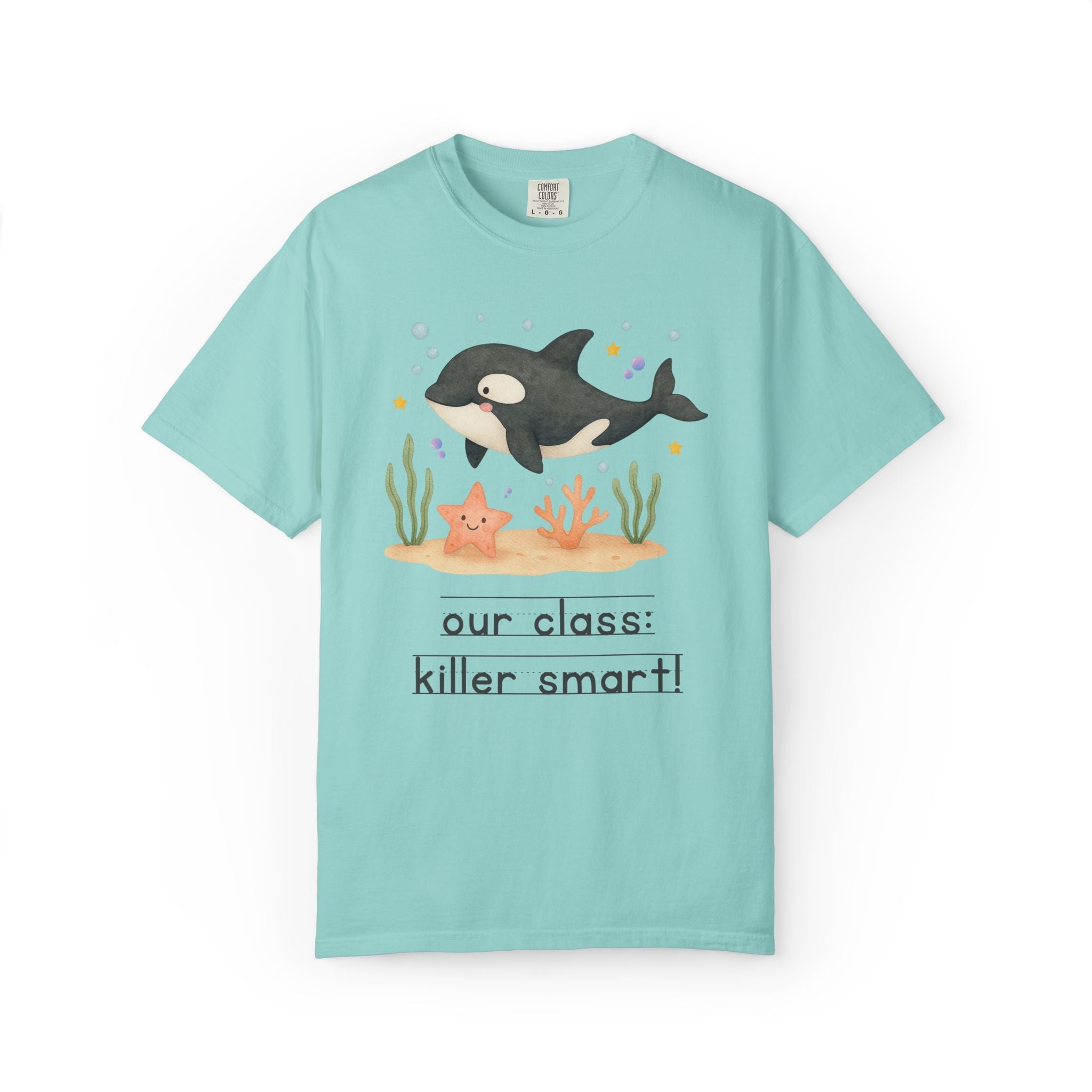 Our Class: Killer Smart Matching Teacher Tee Shirt for Back to School or Testing Day, Cute and Nostalgic Ocean Animal Orca Whale - Opal and June