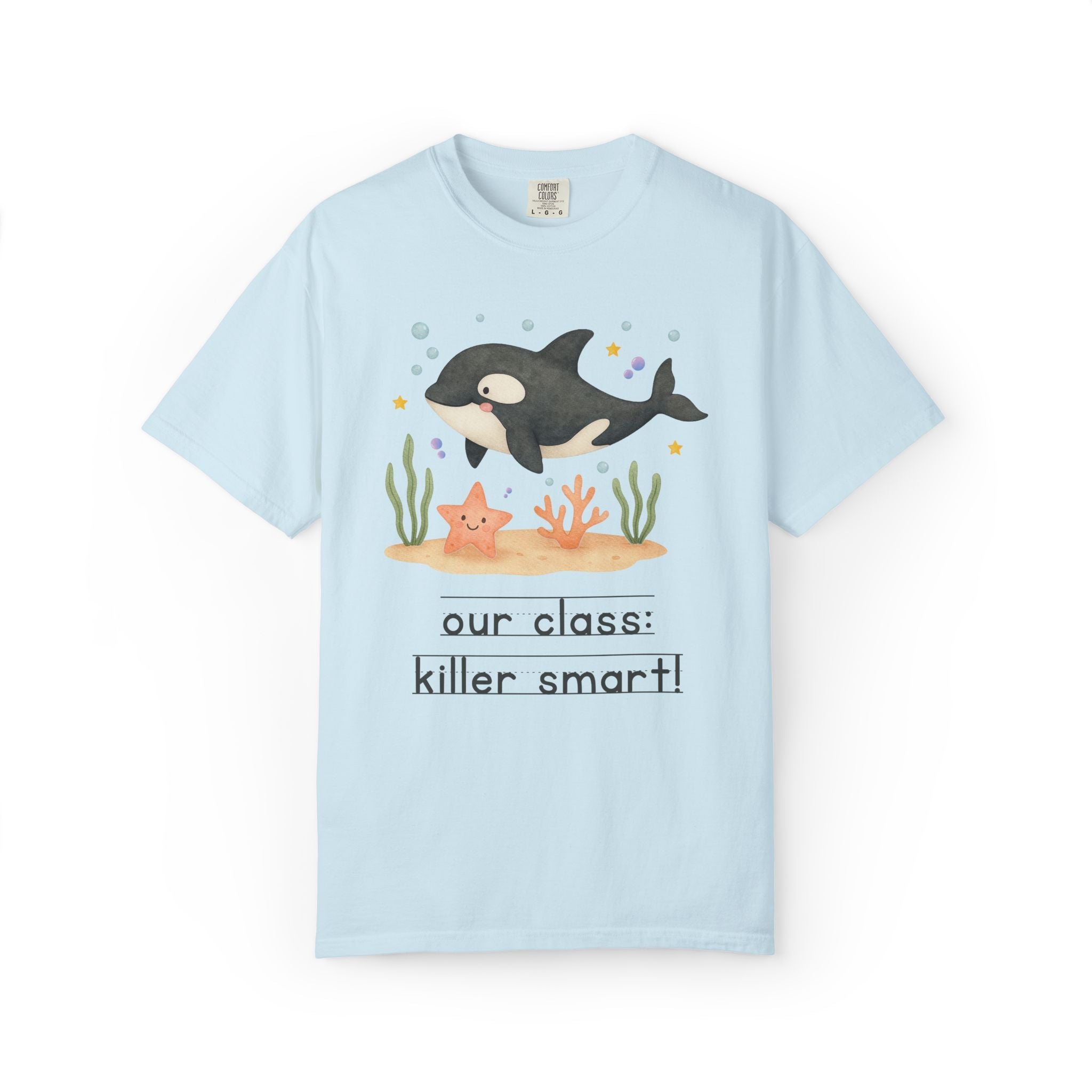 Our Class: Killer Smart Matching Teacher Tee Shirt for Back to School or Testing Day, Cute and Nostalgic Ocean Animal Orca Whale - Opal and June