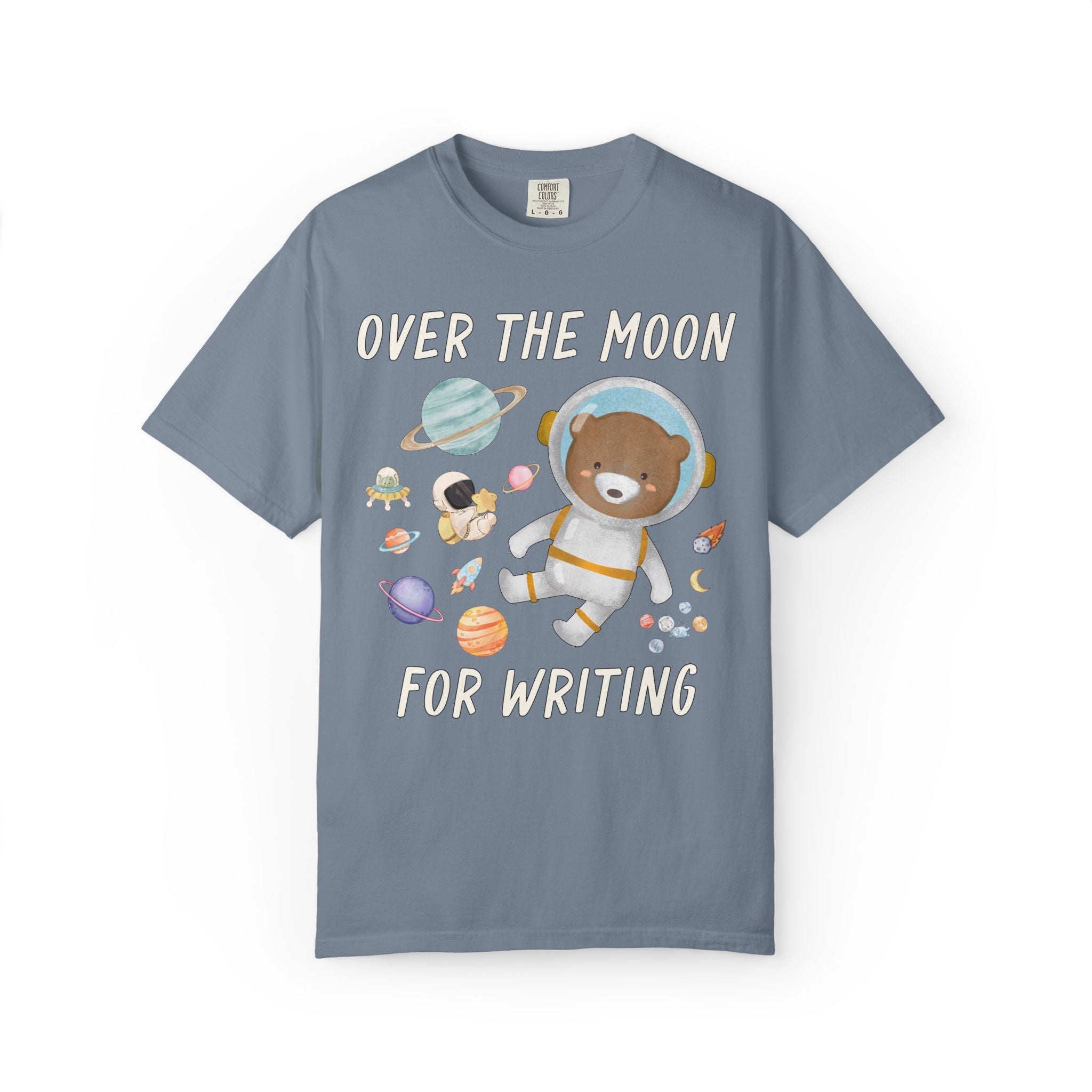 Over the Moon for Writing: Space Lover English Teacher Tee Shirt - Opal and June