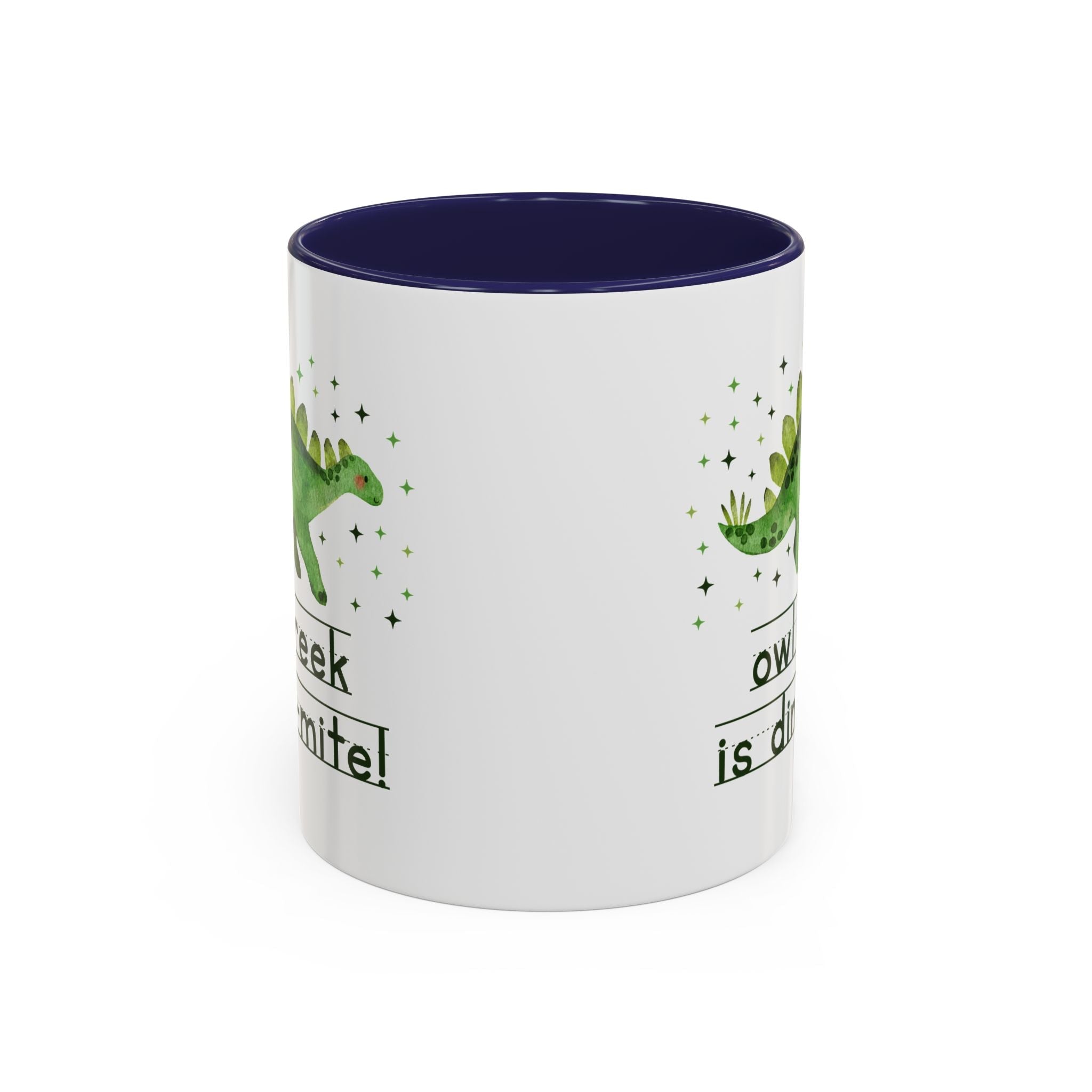 Owl Creek Elementary School Coffee Mug: Owl Creek is Dino - Mite! | FPS + Opal and June 11 Oz Coffee Mug, Fayetteville Public Schools - Opal and June