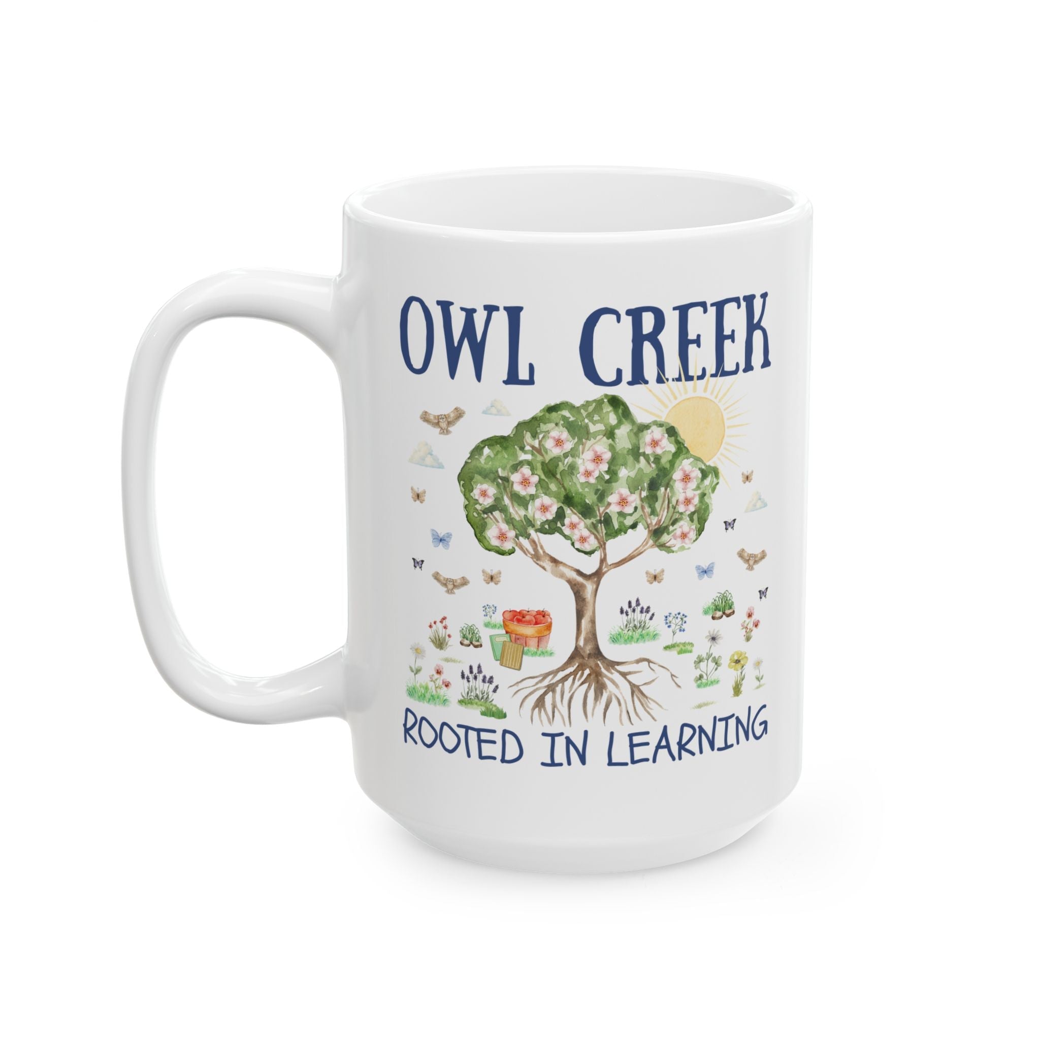Owl Creek Elementary School Coffee Mug: Rooted in Learning - Opal and June