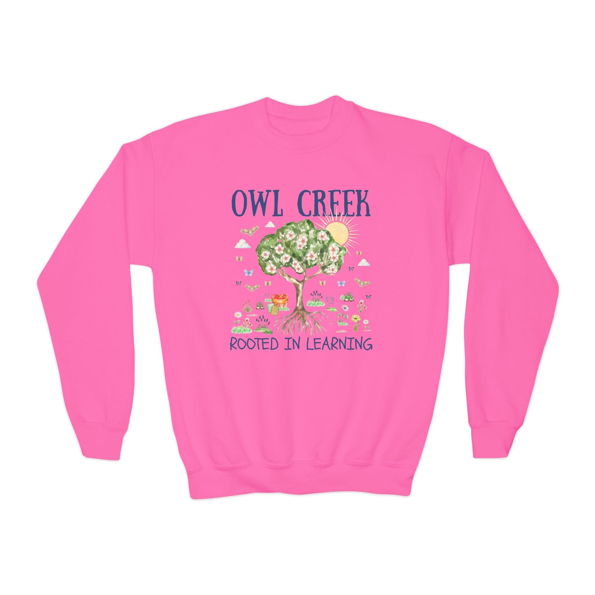 Owl Creek Elementary School Kids Sweatshirt: Rooted in Learning | FPS + Opal and June Kids Sweatshirt, Fayetteville Public Schools - Opal and June