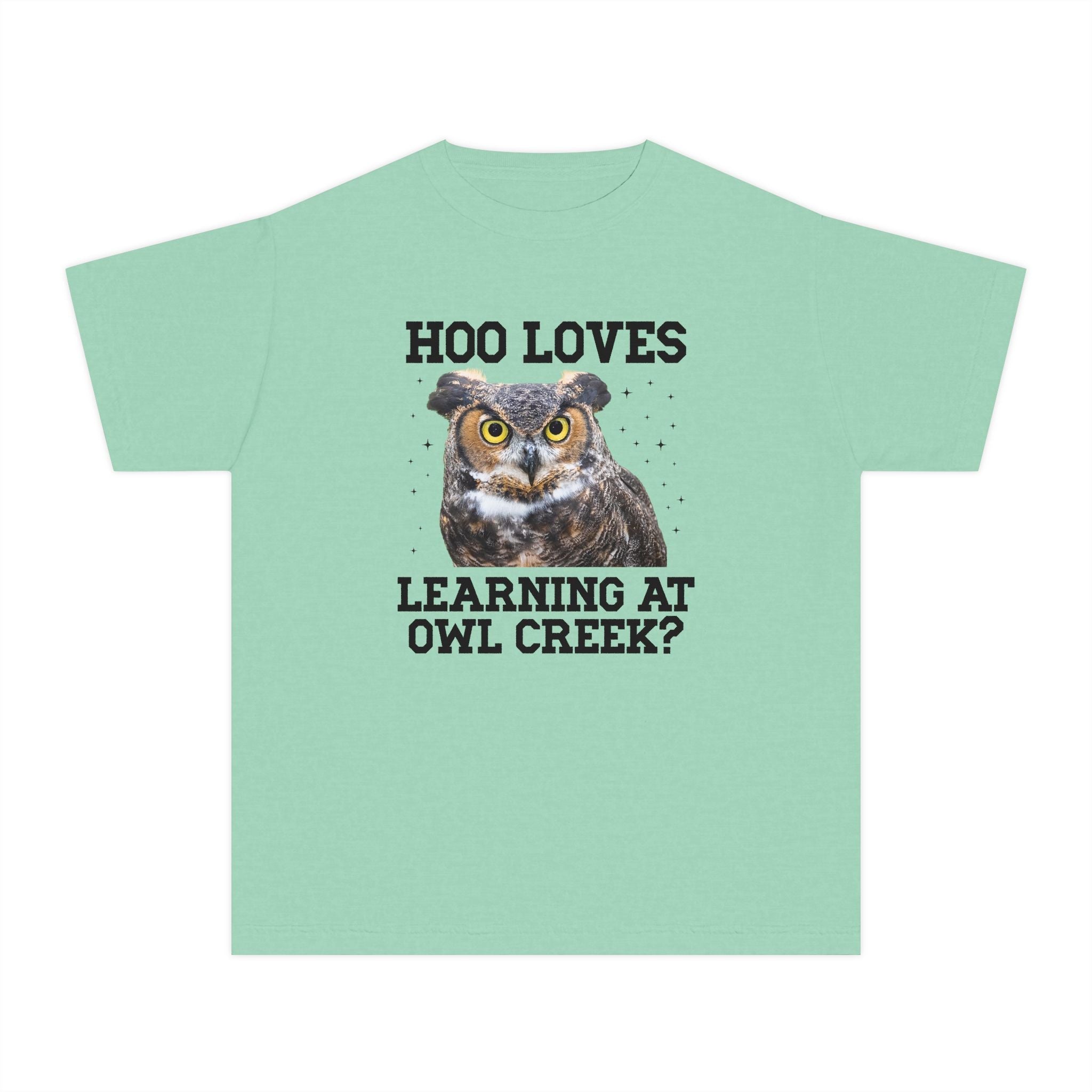 Owl Creek Elementary School Kids Tee Shirt: Hoo Loves Learning at Owl Creek? - Opal and June