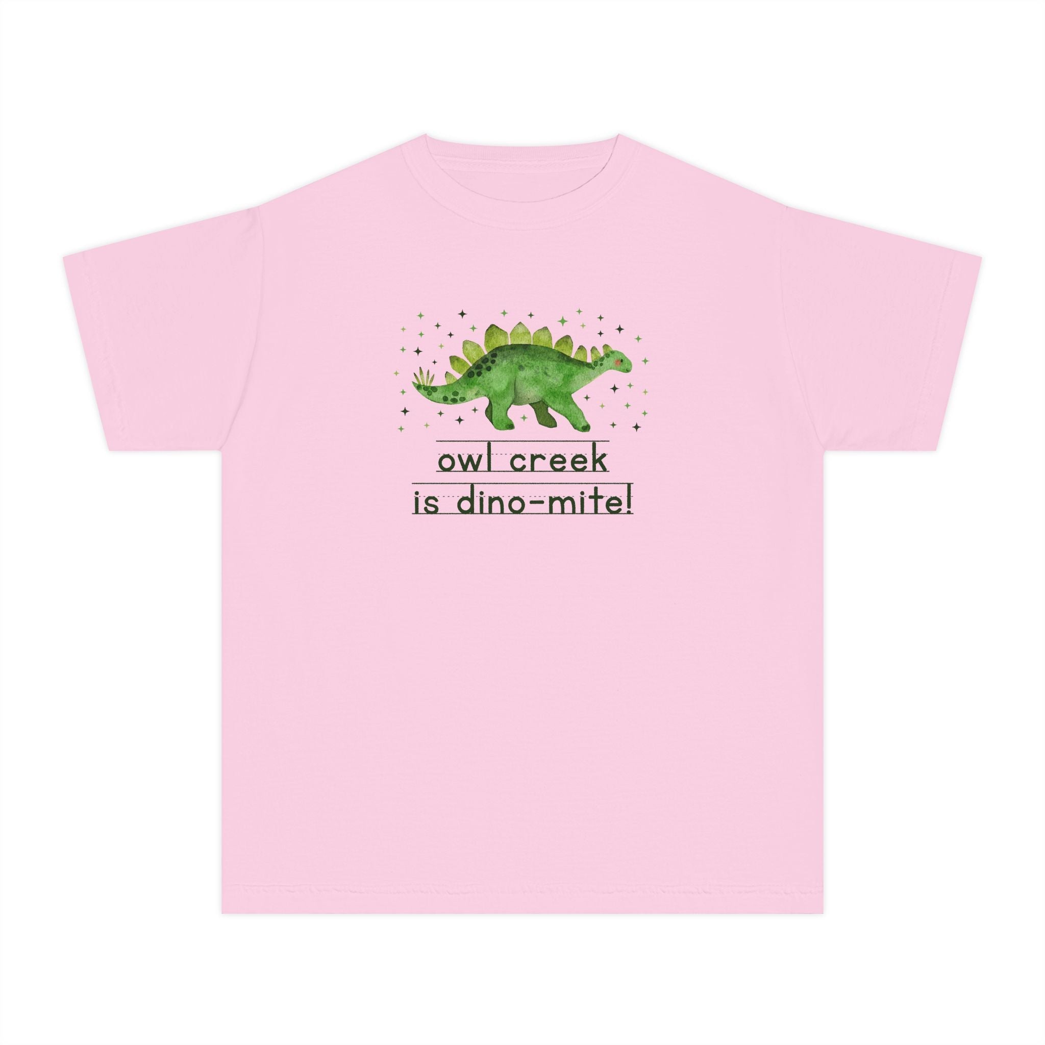 Owl Creek Elementary School Kids Tee Shirt: Owl Creek is Dino - Mite! | FPS + Opal and June Kids Tee Shirt, Fayetteville Public Schools - Opal and June