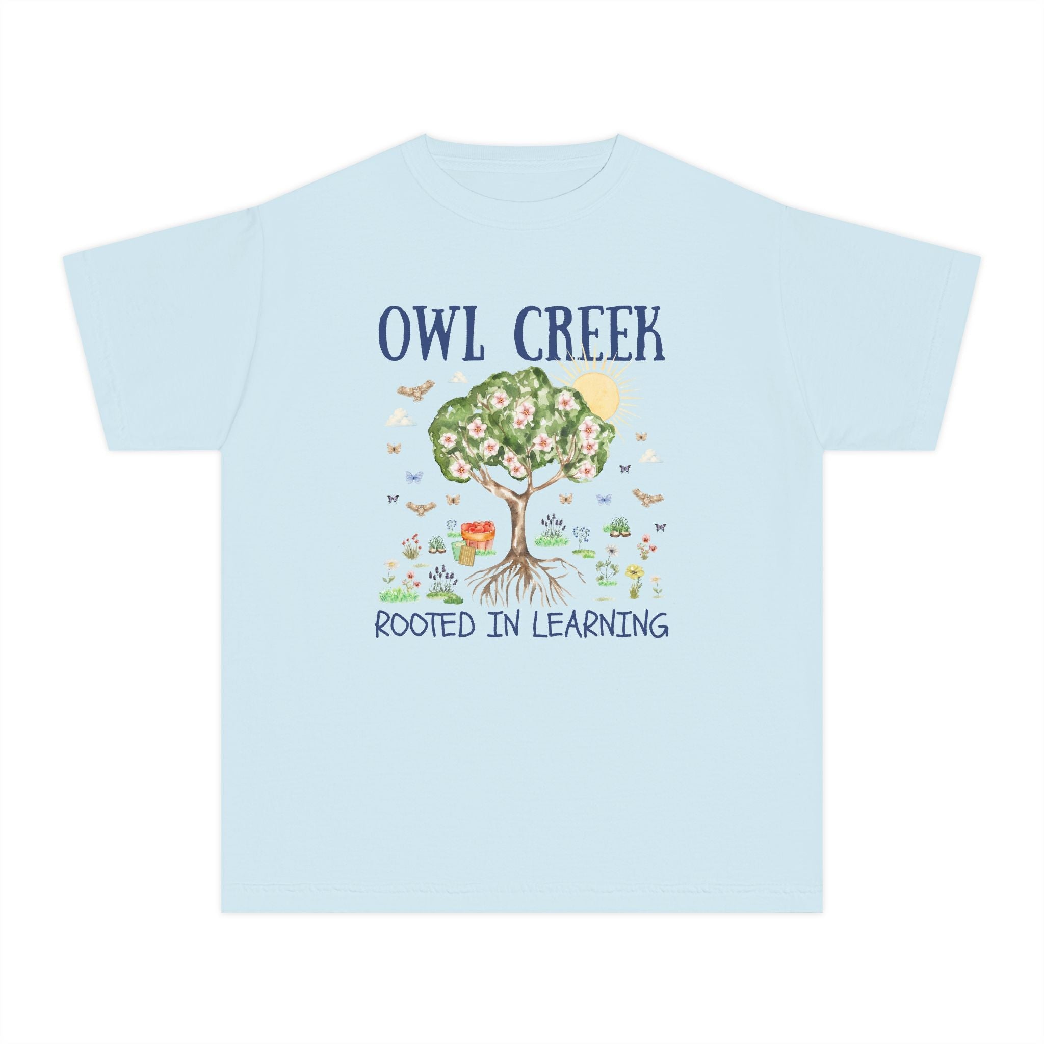 Owl Creek Elementary School Kids Tee Shirt: Rooted in Learning - Opal and June