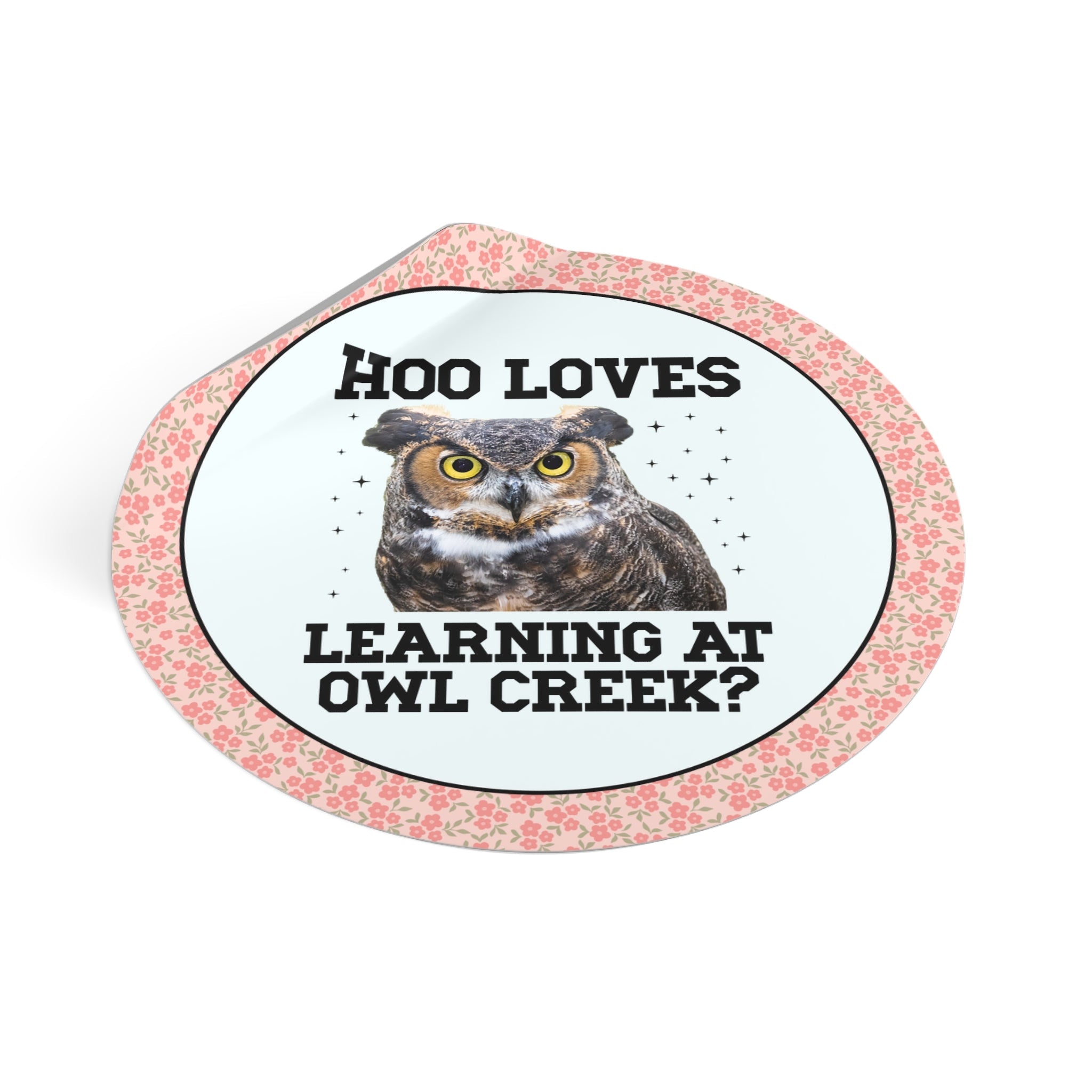 Owl Creek Elementary School Sticker: Hoo Loves Learning at Owl Creek? - Opal and June