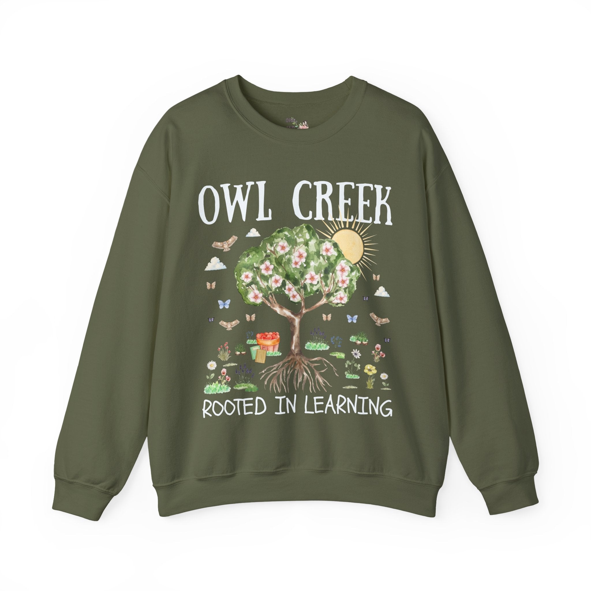 Owl Creek Elementary School Sweatshirt: Rooted in Learning - Opal and June