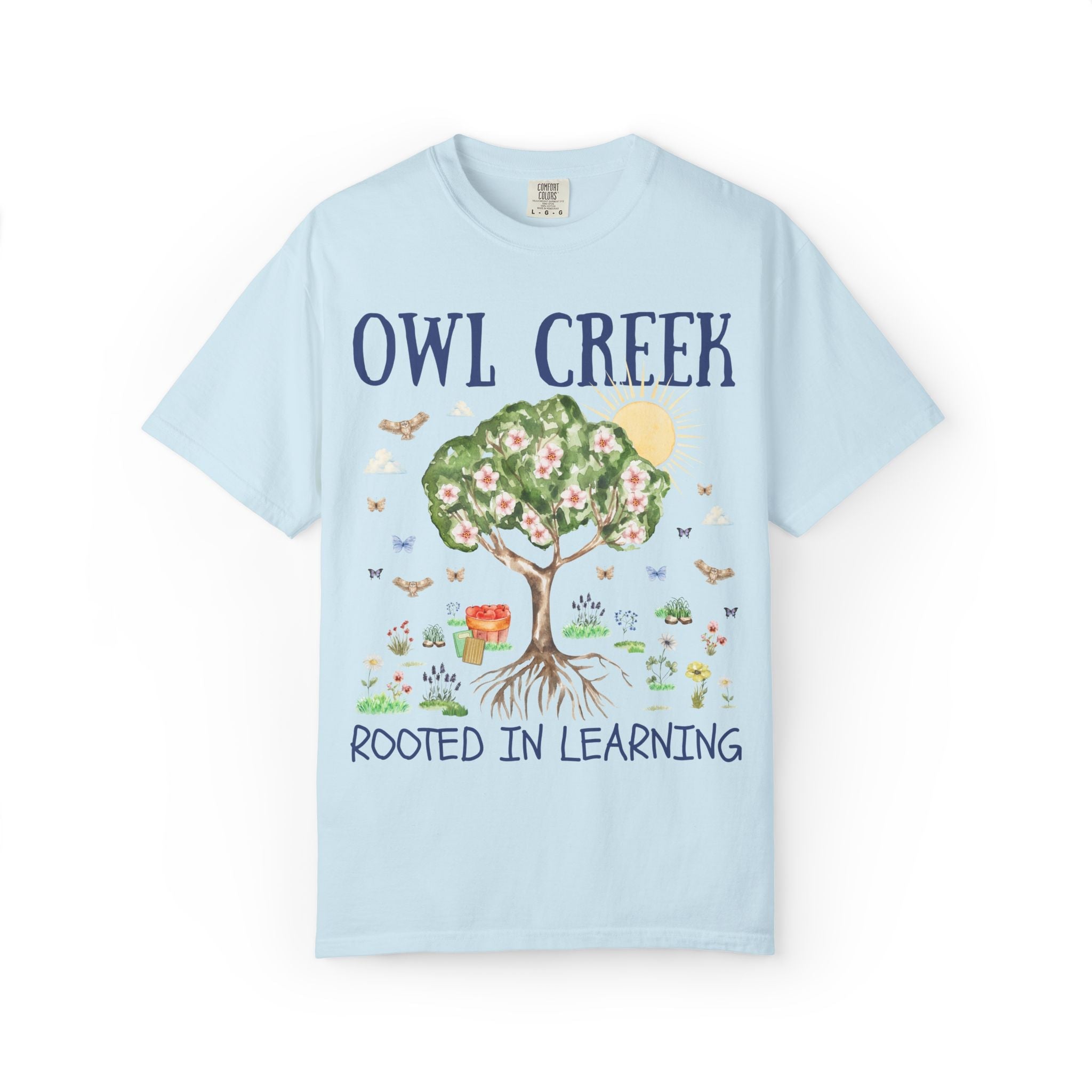 Owl Creek Elementary School Tee Shirt: Rooted in Learning | FPS + Opal and June Tee Shirt, Fayetteville Public Schools - Opal and June