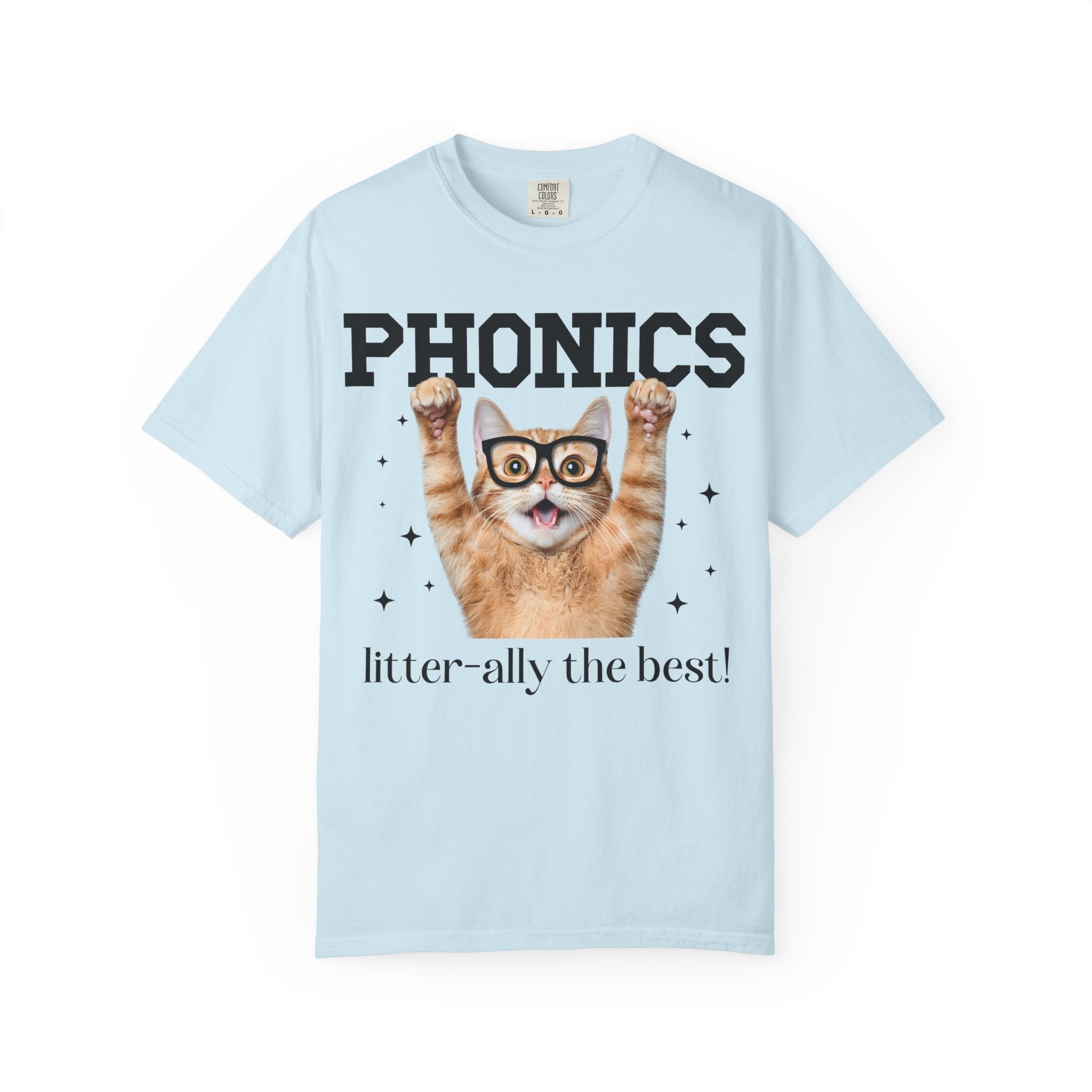 Phonics Teacher Cat Lover Tee Shirt for Back to School, Funny Saying Cat Mom or Cat Dad Gift, First Day of School Teacher Team Shirt - Opal and June