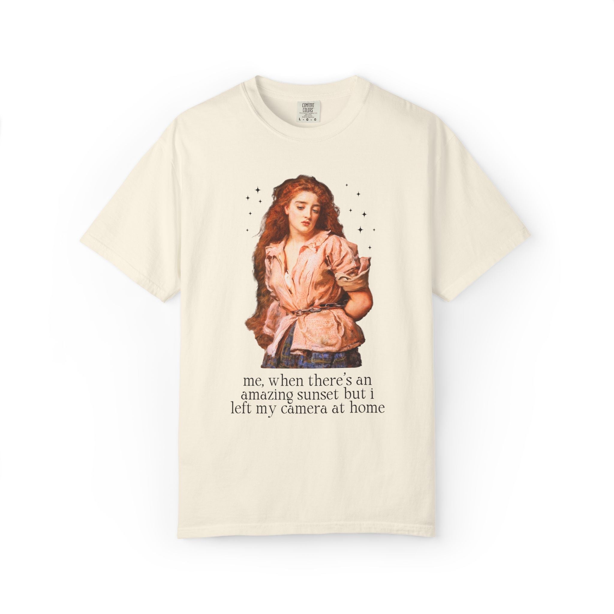 Photographer Art History Tee Shirt, Famous Painting: Me, When There's an Amazing Sunset but I Left My Camera at Home, Photography Major Gift - Opal and June