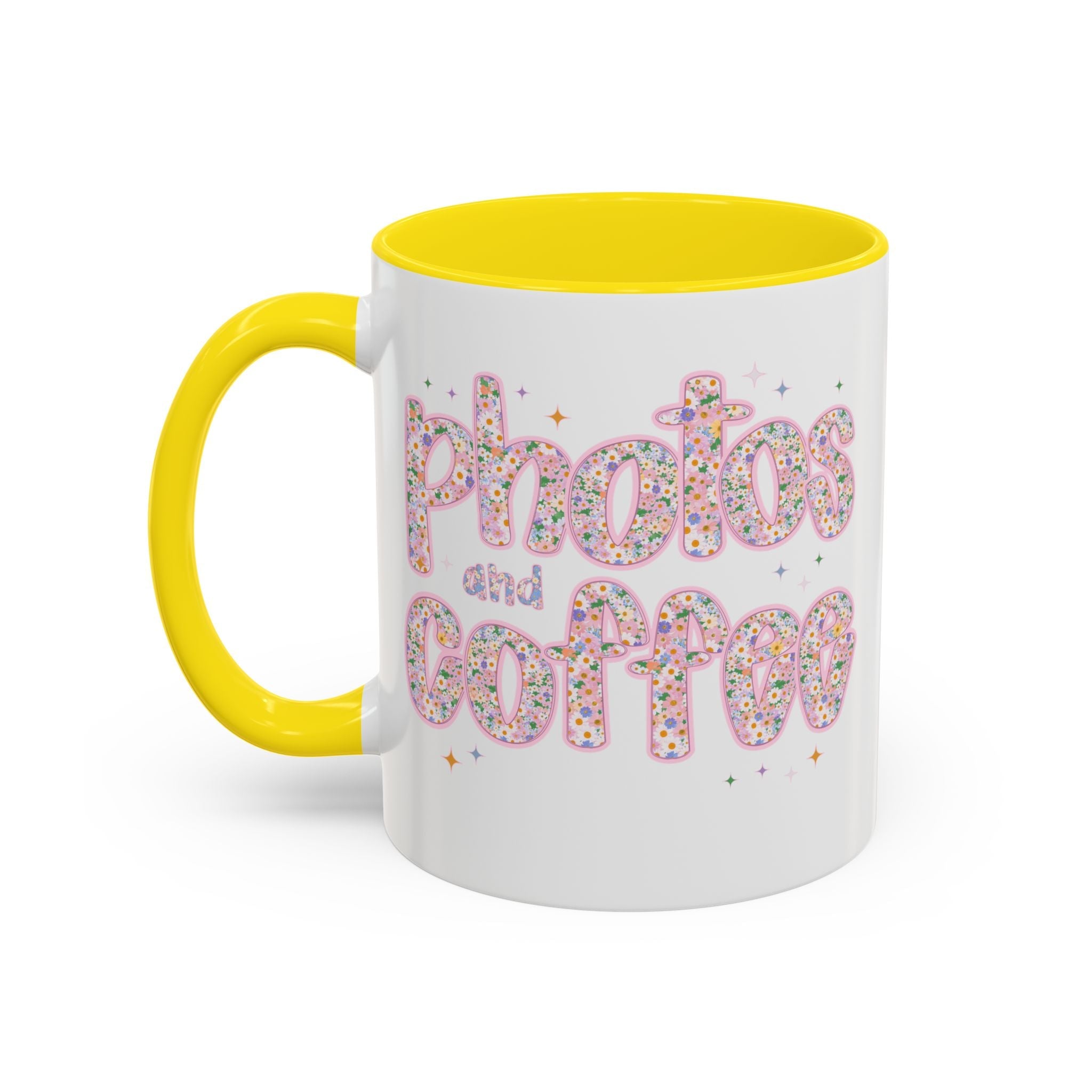 Photos and Coffee 11 Oz Mug: Cute Photographer Gift for Coffee Lover, Floral Wedding Photographer or Elopement Photographer Thank You Gift - Opal and June