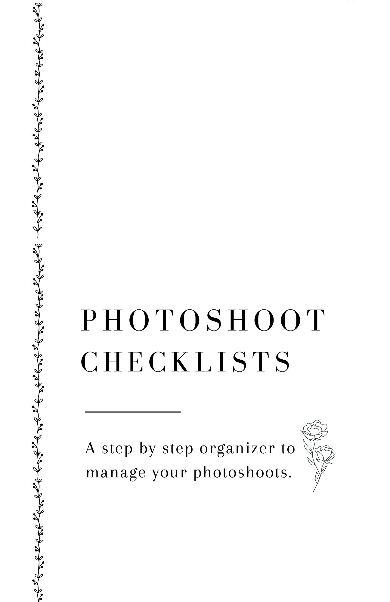 Photoshoot Checklists: Hardback - Opal and June