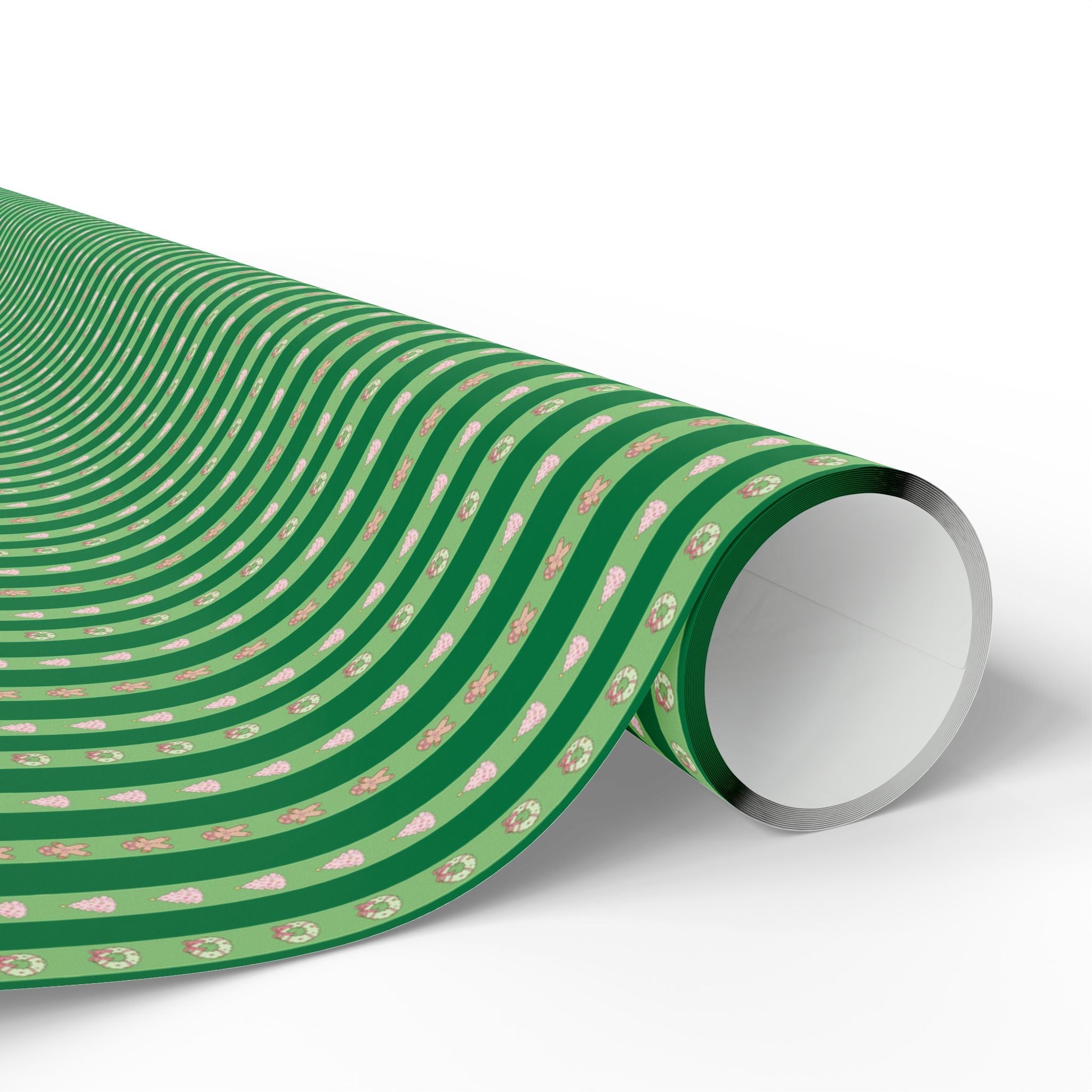 Pink and Green Christmas Wrapping Paper - Opal and June