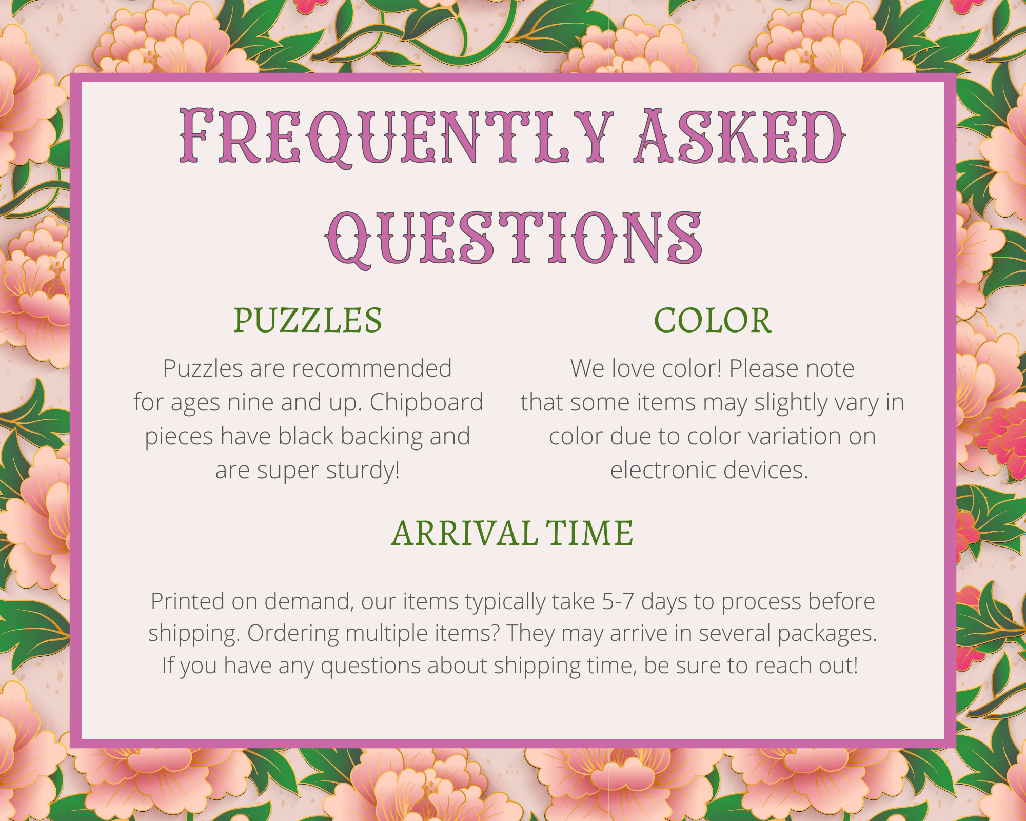 Pink Carnation Flower Puzzle - Opal and June