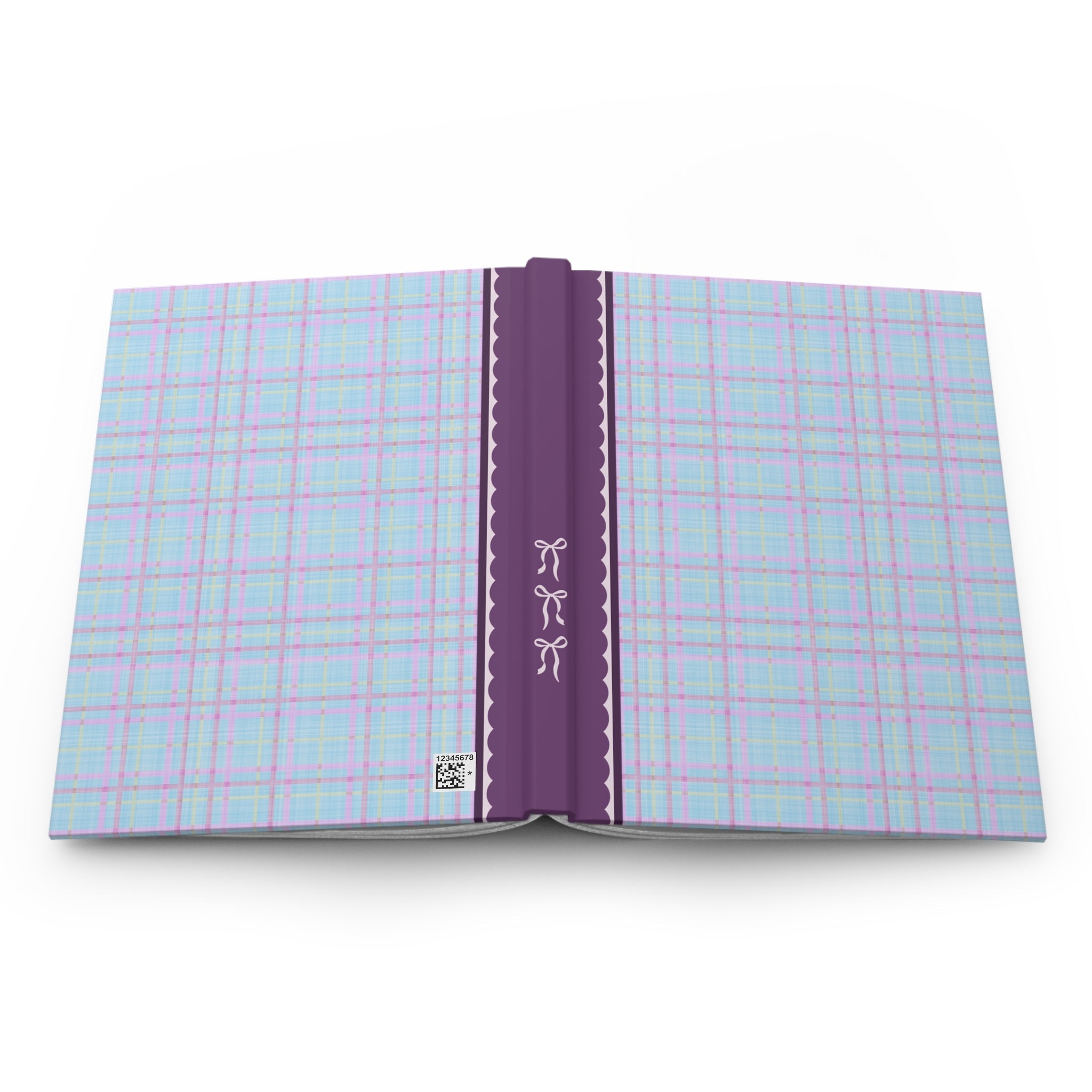 Plaid Notebook with Bows: Blue - Opal and June