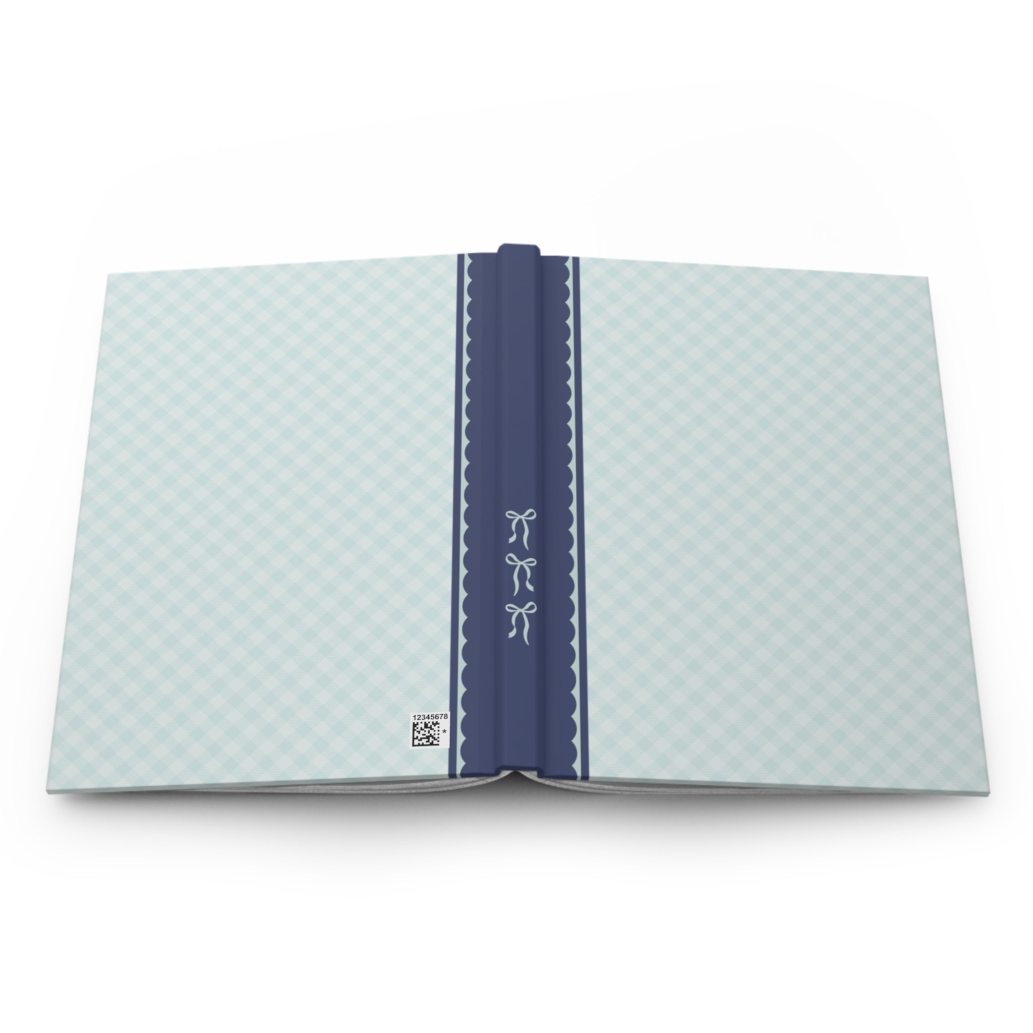 Plaid Notebook with Bows: Light Blue - Opal and June