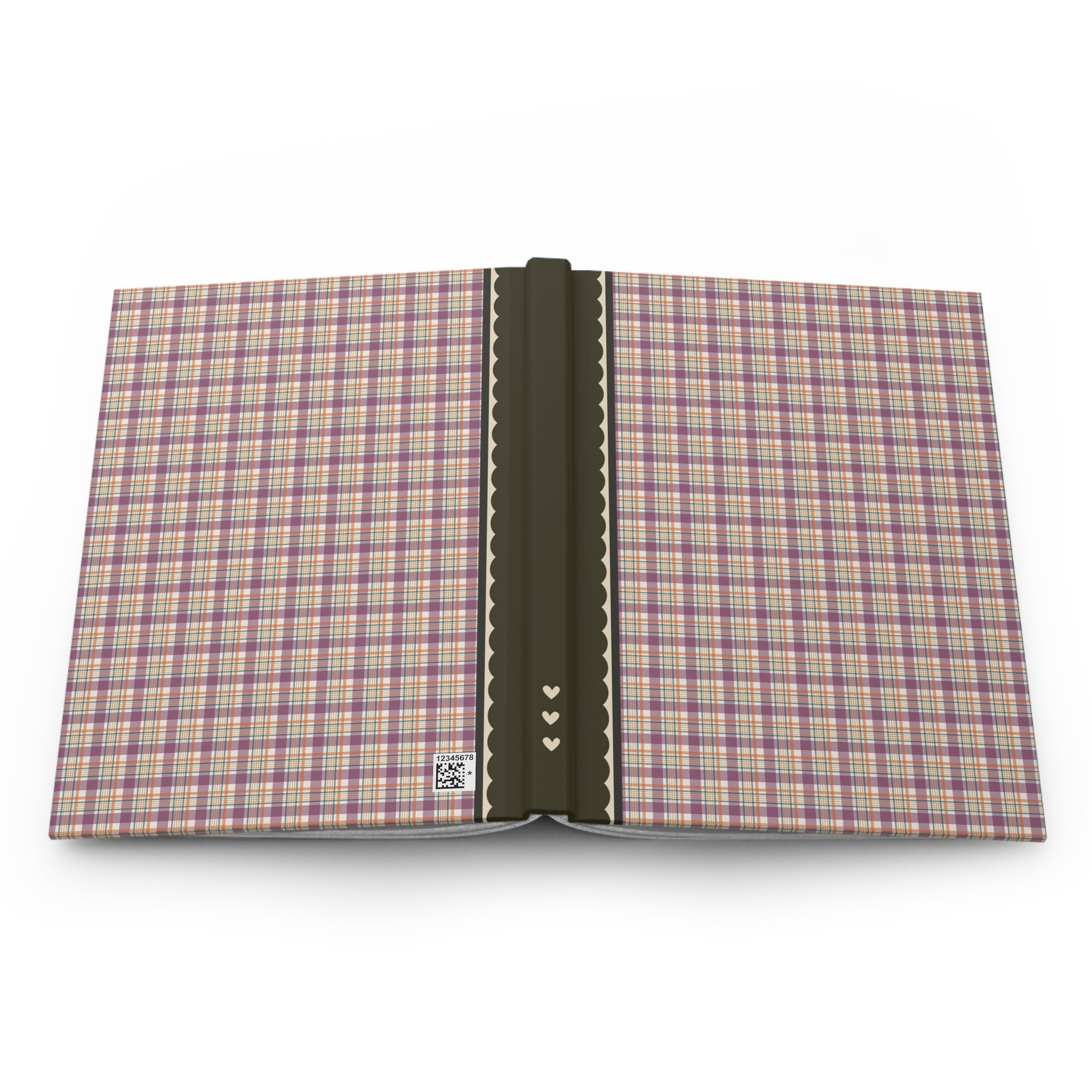 Plaid Notebook with Hearts: Purple - Opal and June