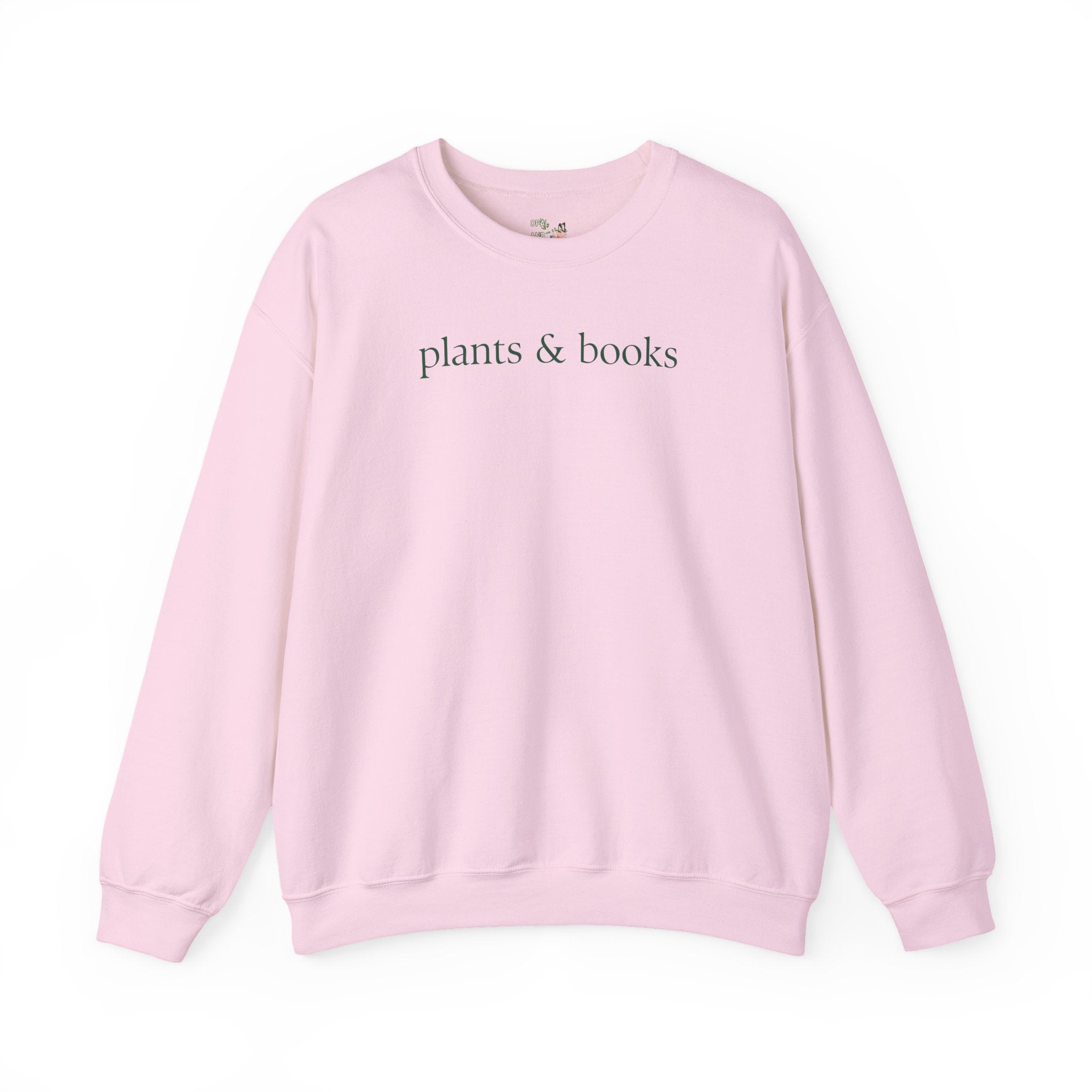 Plants and Books Sweatshirt for Bookworm Who Loves Growing Flowers or Plants, Minimalist Book Lover Shirt, Cozy Bookish Present for Reader - Opal and June