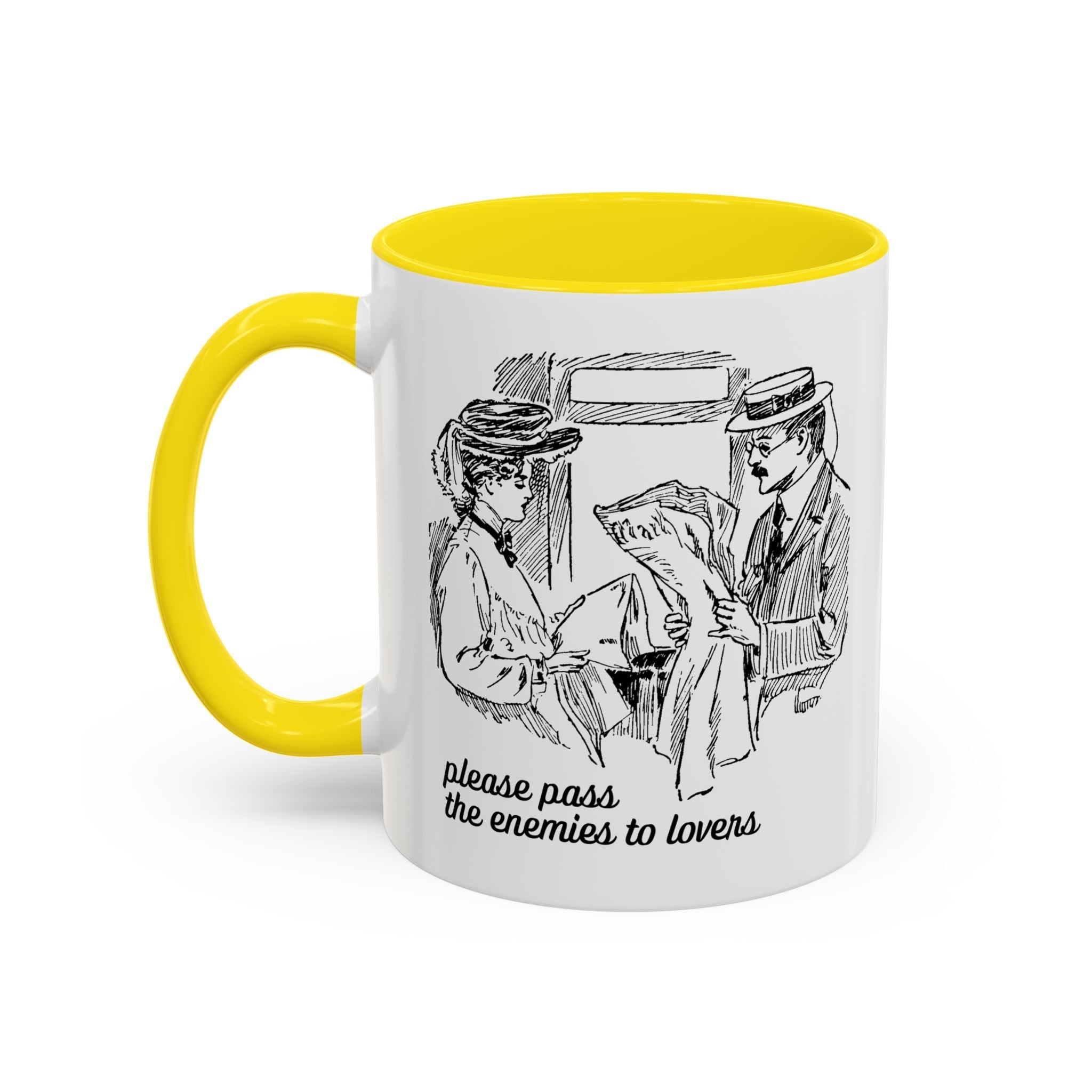 Please Pass the Enemies to Lovers Coffee Mug: Romance Reader Gift Historical Fiction Bookworm | Silly Romance Tropes Mug, Bookish Gift Idea - Opal and June