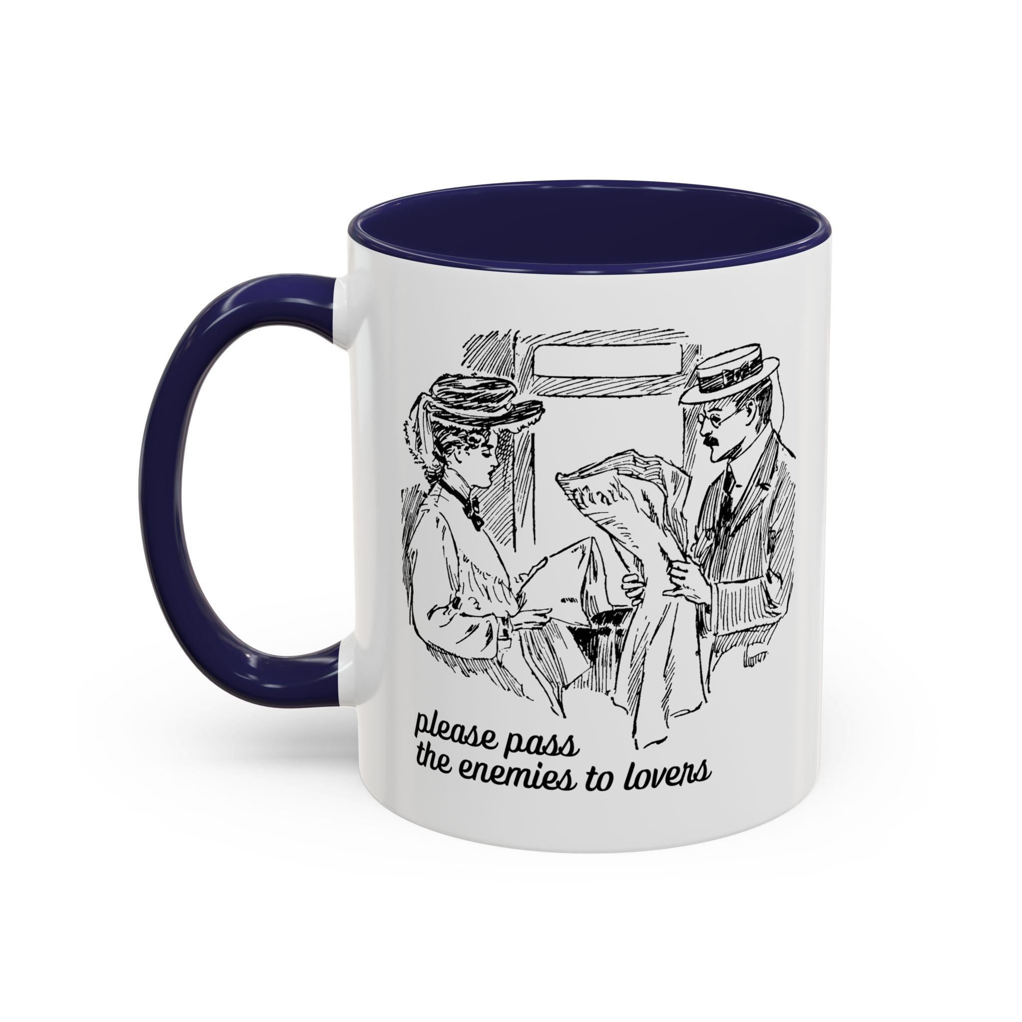 Please Pass the Enemies to Lovers Coffee Mug: Romance Reader Gift Historical Fiction Bookworm | Silly Romance Tropes Mug, Bookish Gift Idea - Opal and June