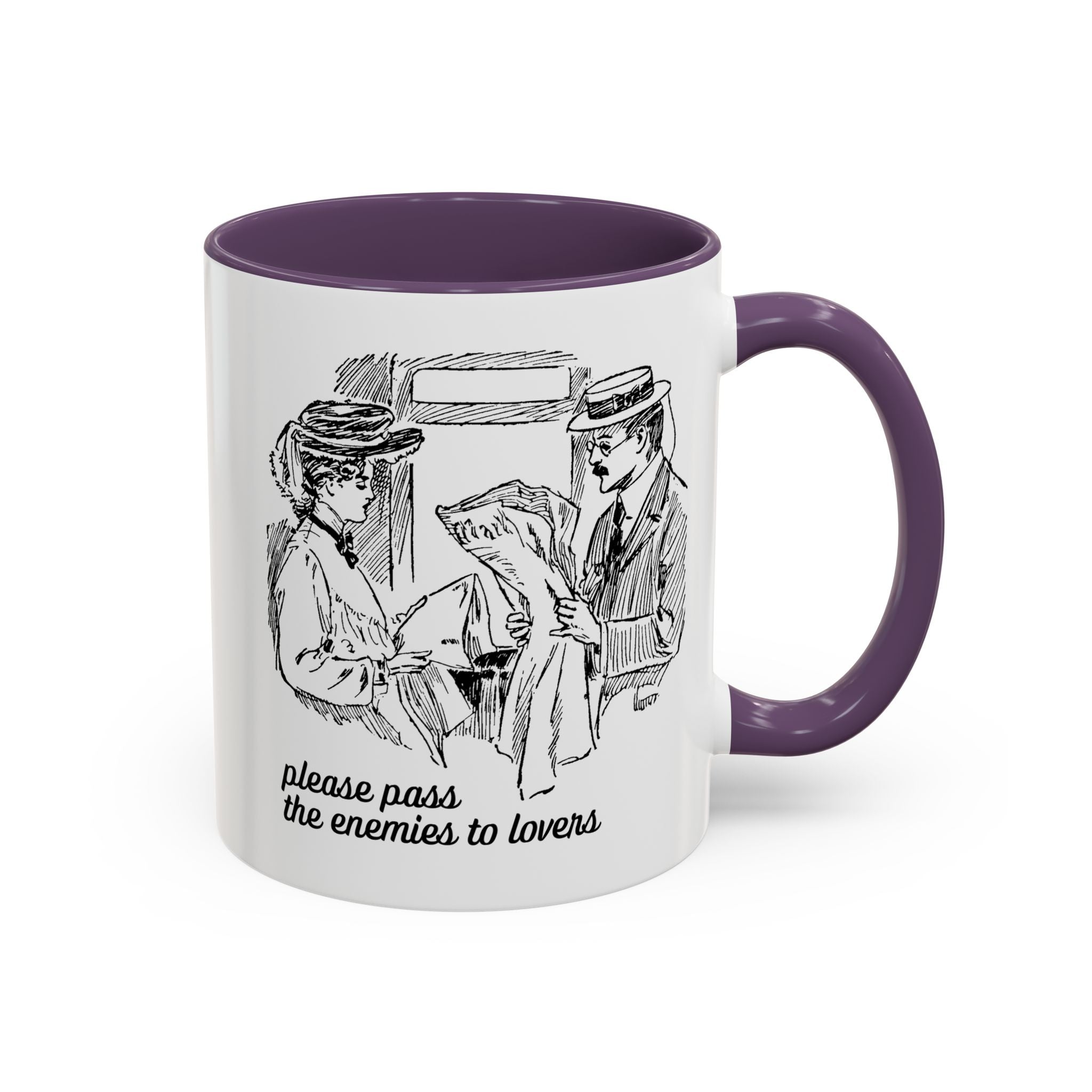 Please Pass the Enemies to Lovers Coffee Mug: Romance Reader Gift Historical Fiction Bookworm | Silly Romance Tropes Mug, Bookish Gift Idea - Opal and June
