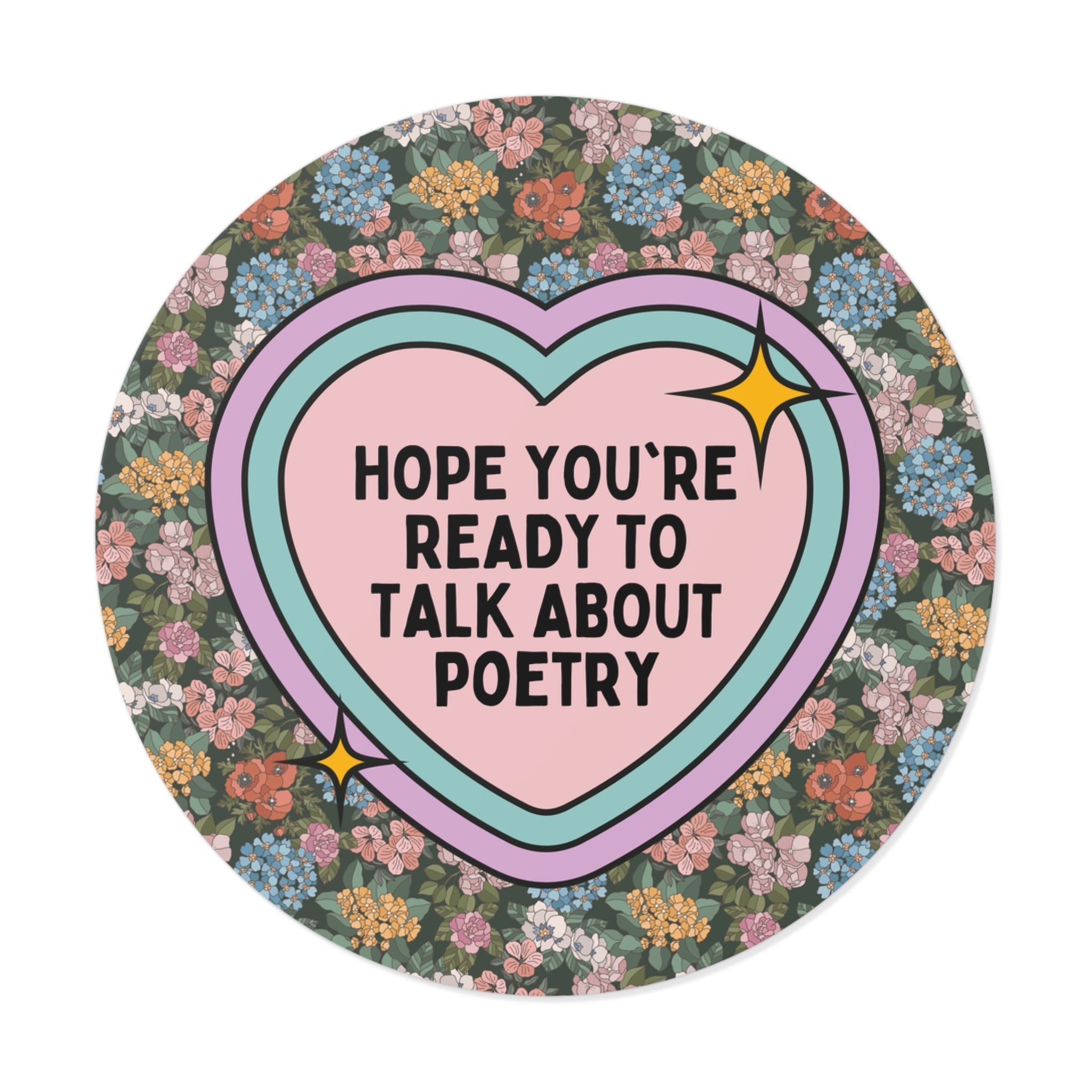 Poetry Professor Sticker for Literature Major or Friend Who Loves Poetry, Cute Bookish Gift for Poet, Colorful Writing Gift, Poetry Teacher - Opal and June