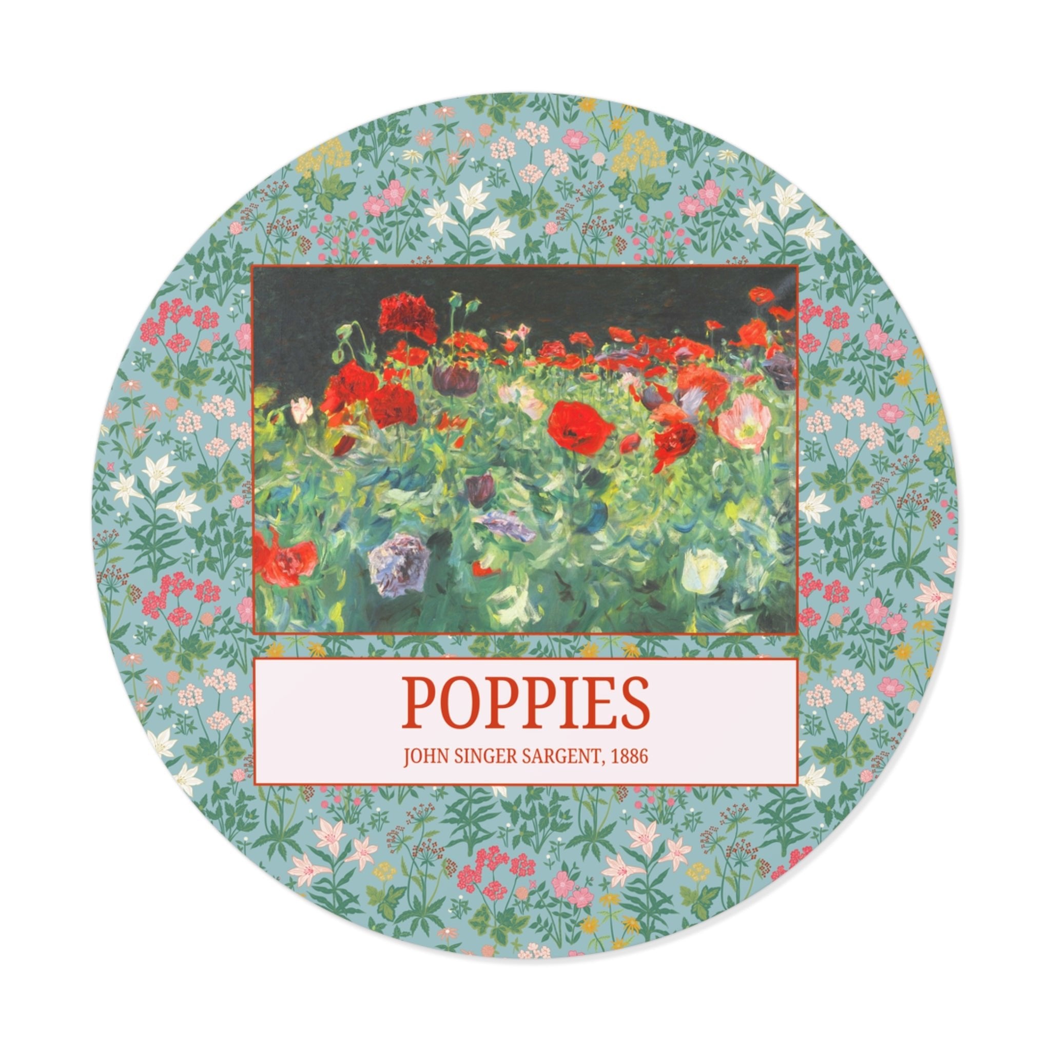 Poppies by John Singer Sargent Sticker, Floral Art History Gift for Art History Lover, Impressionist American Renaissance Art Movement Gift - Opal and June