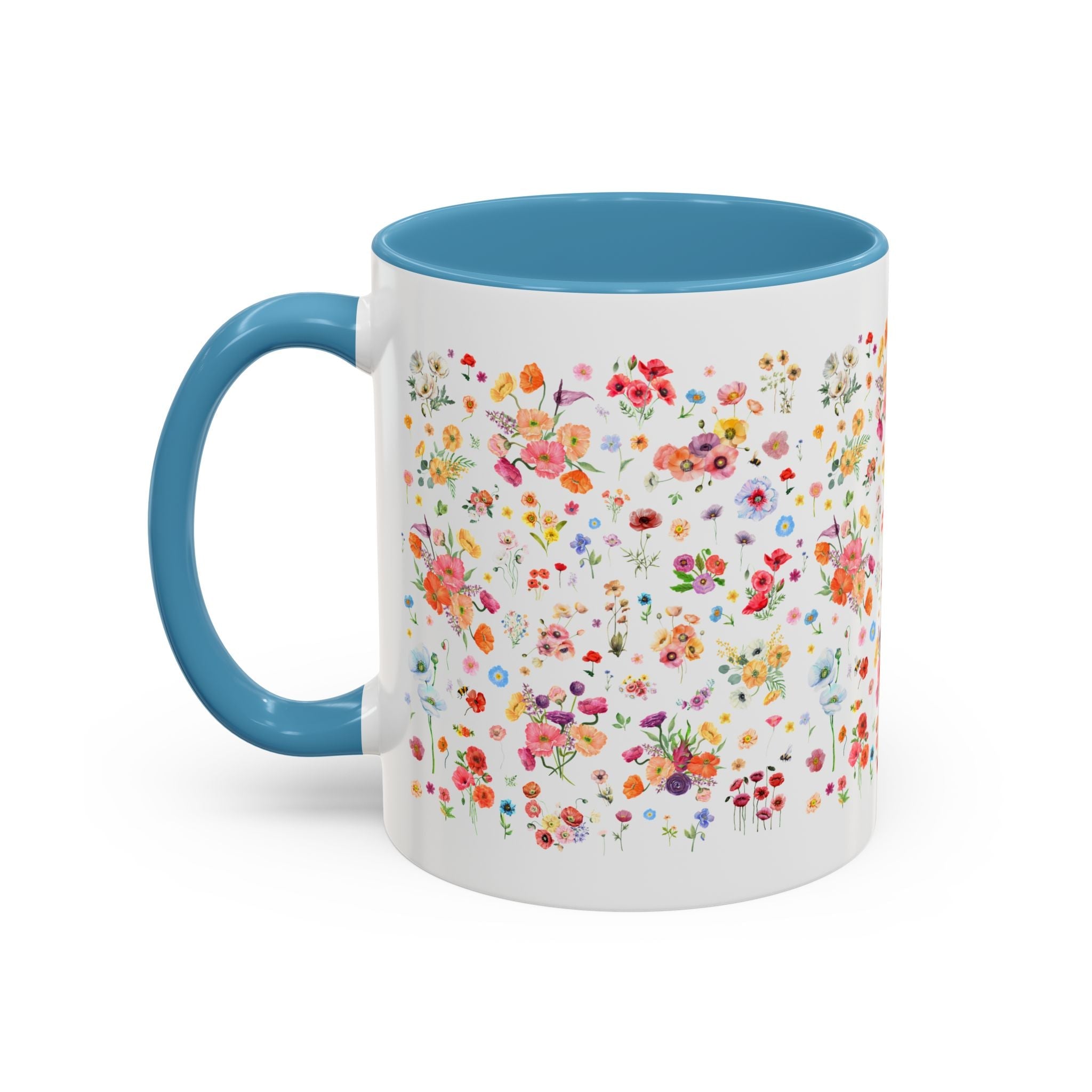Poppy Flower 11 Oz Mug for Mom Who Gardens or Wedding Florist Who Loves Poppies, Cute Boho Gardening Mug, Cut Flower Farmer or Gardener Gift - Opal and June